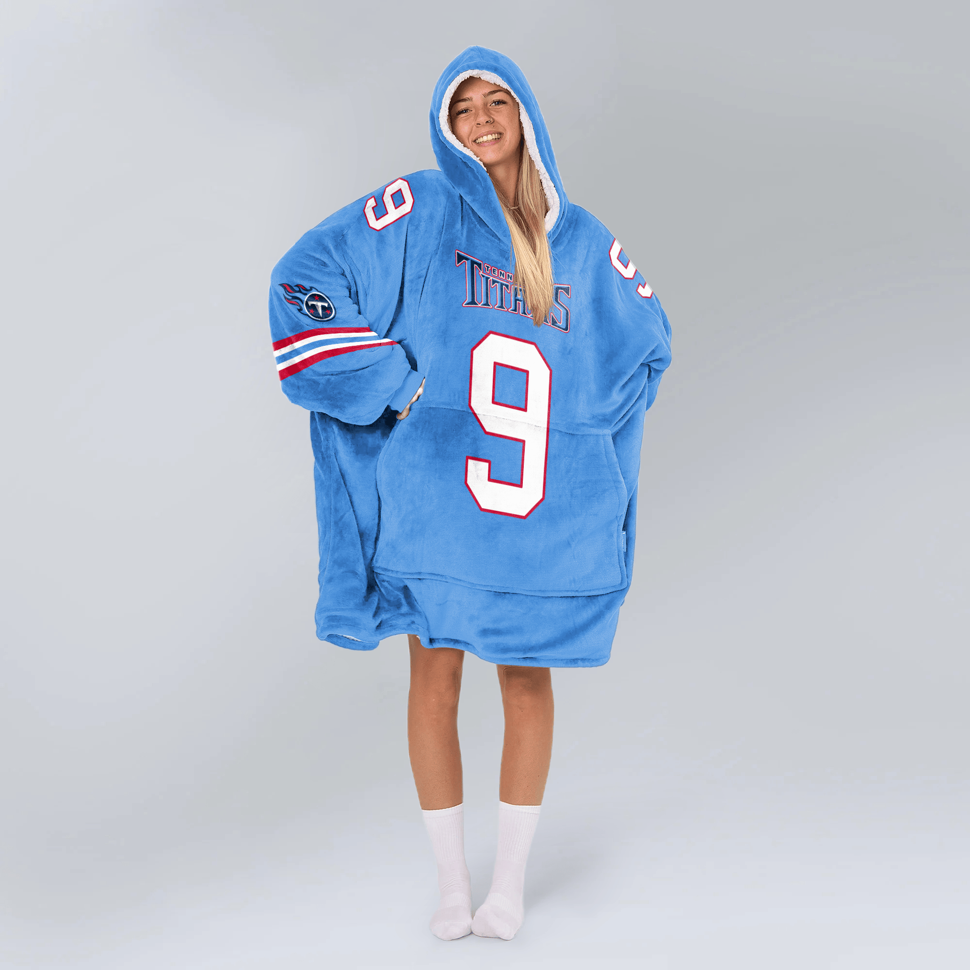 Adult S.M 9 Tennessee Football Unisex Blanket Hoodie