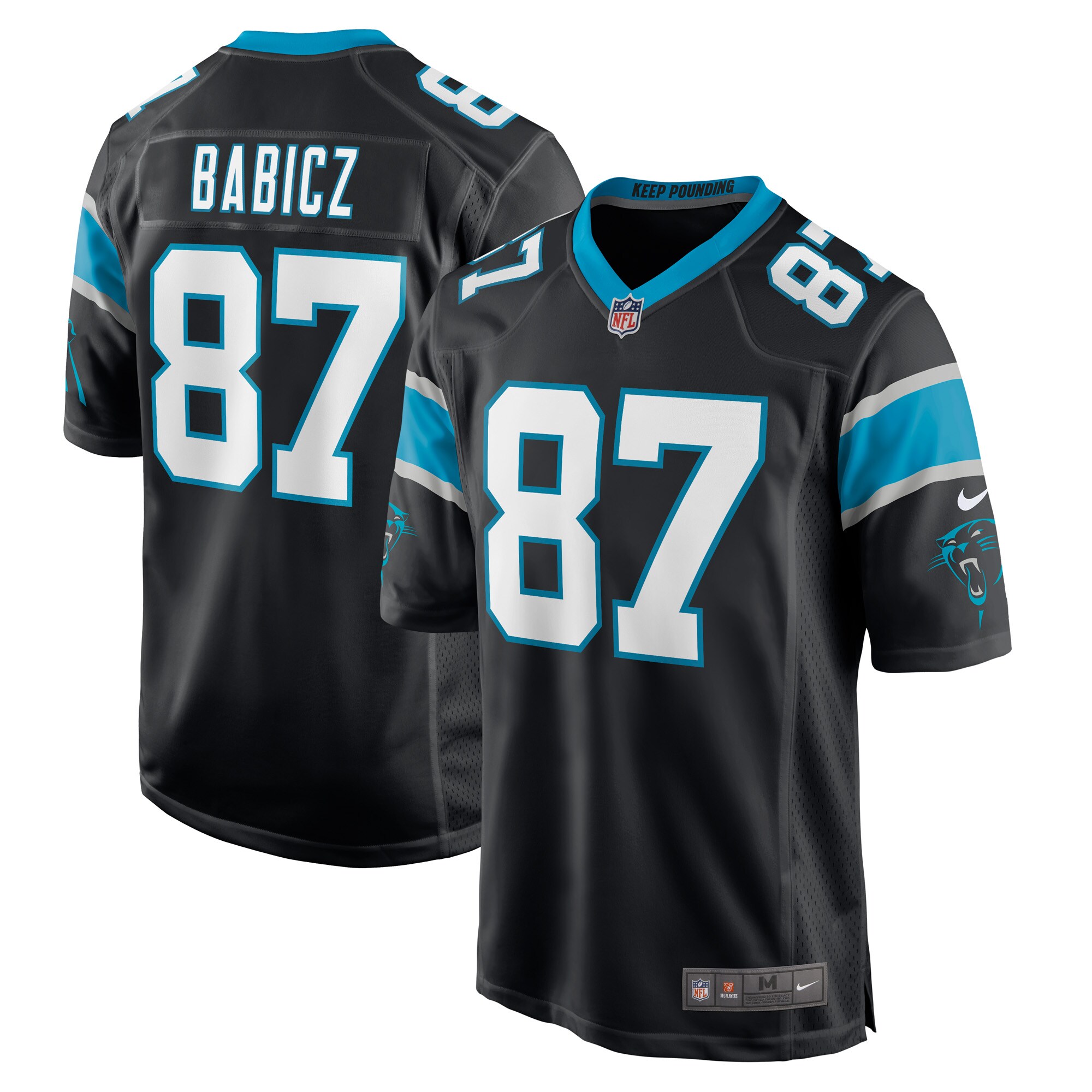 Josh Babicz Carolina Panthers  Game Player Jersey - Black