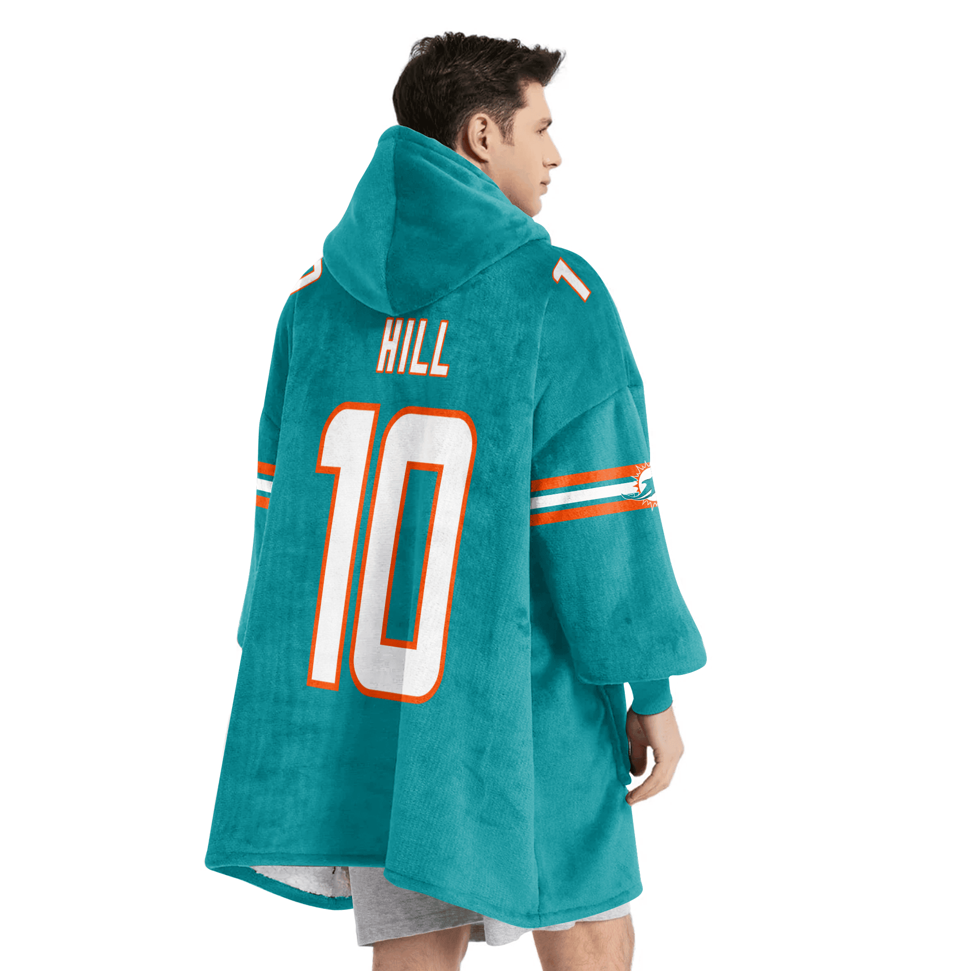 Fins Up T.H 10 Miami Football Unisex Blanket Hoodie