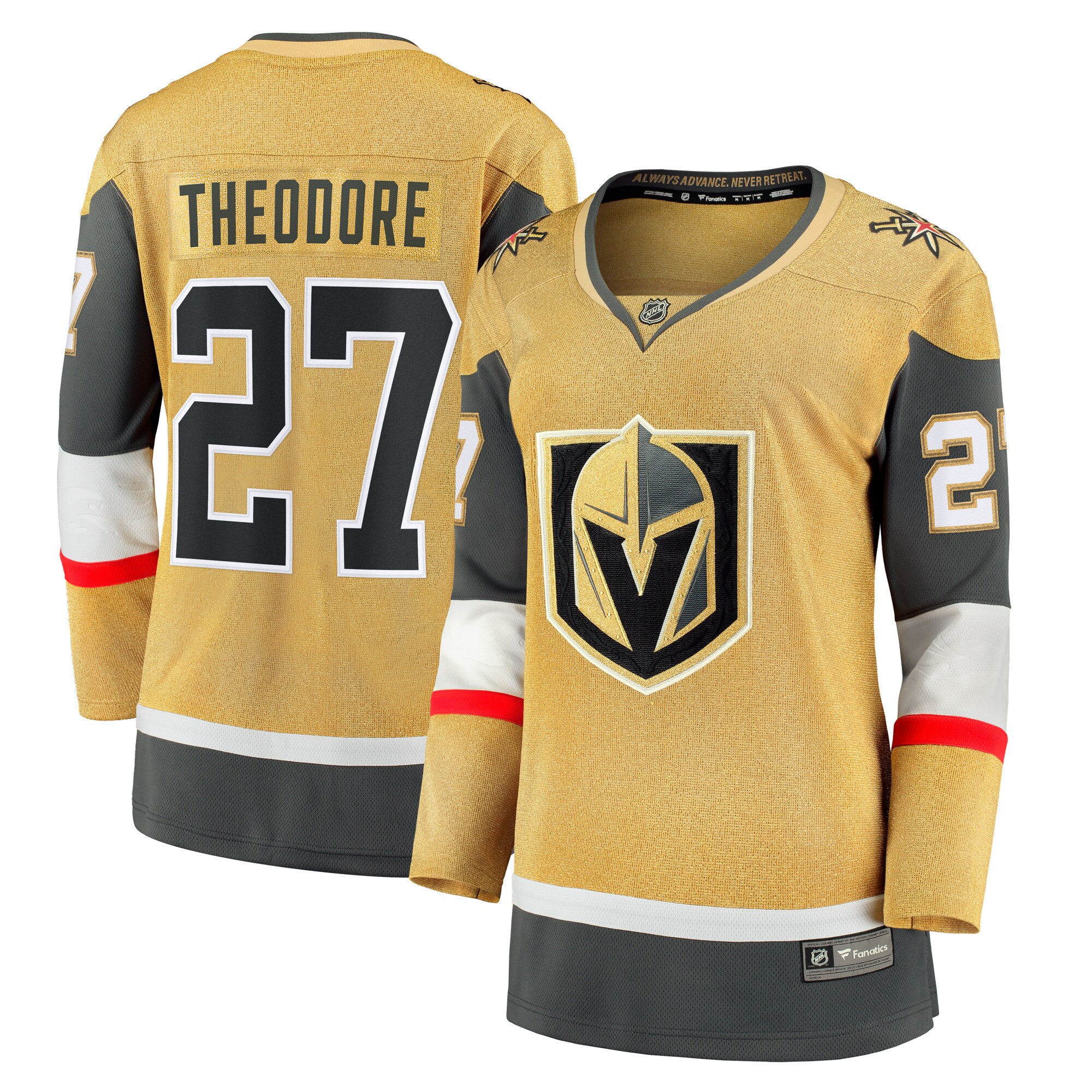 Shea Theodore Vegas Golden Knights Women's Home Breakaway Jersey - Gold