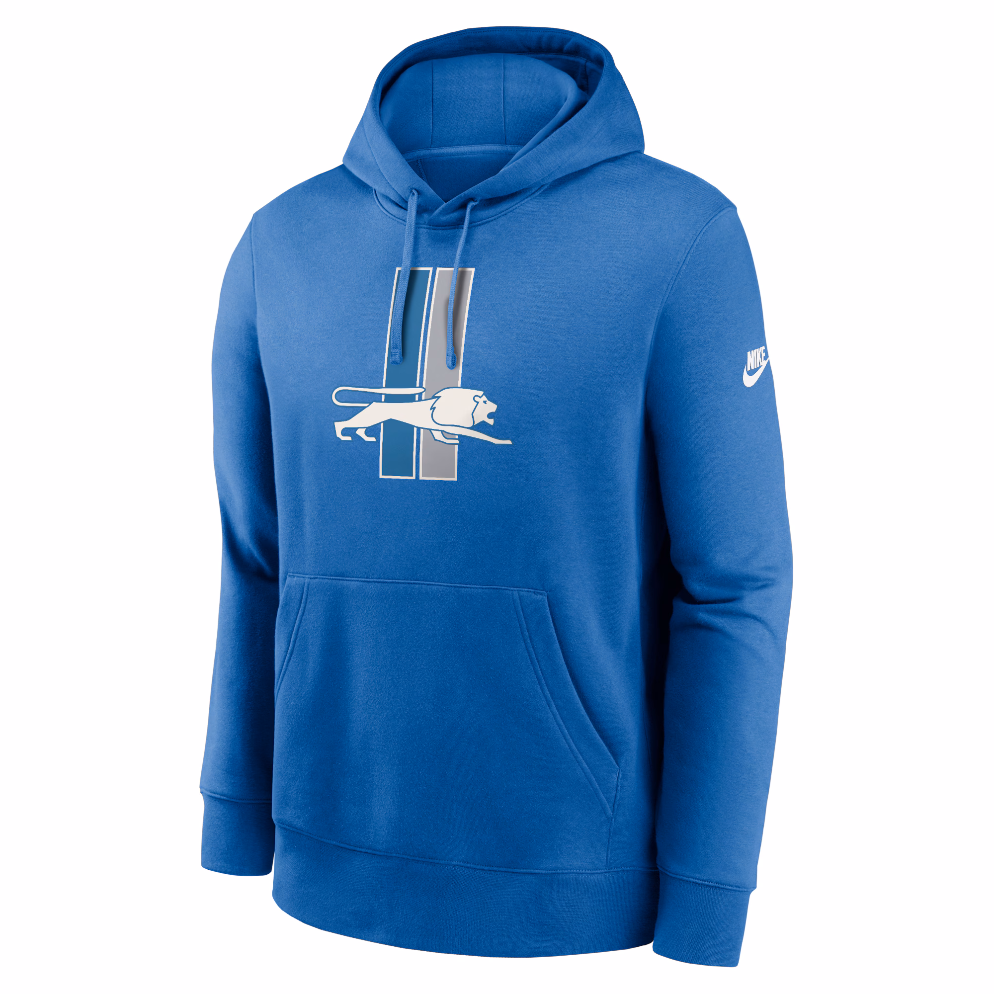 Detroit Lions Rewind Club Logo Pullover Hoodie - Heather Gray