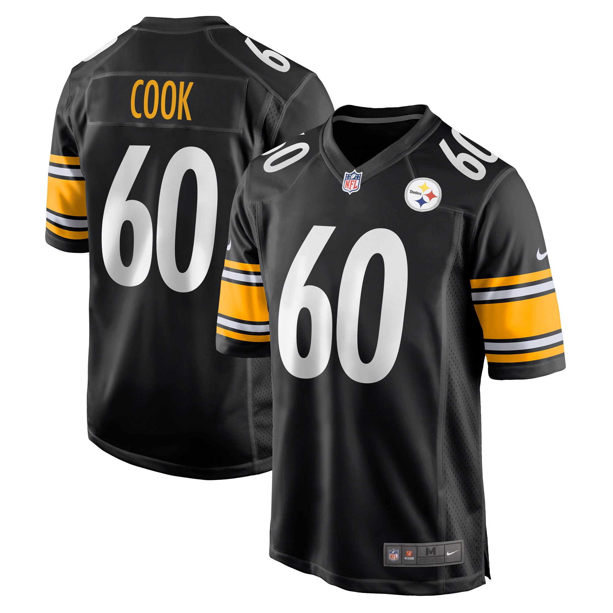 Dylan Cook Pittsburgh Steelers  Game Jersey -  Black
