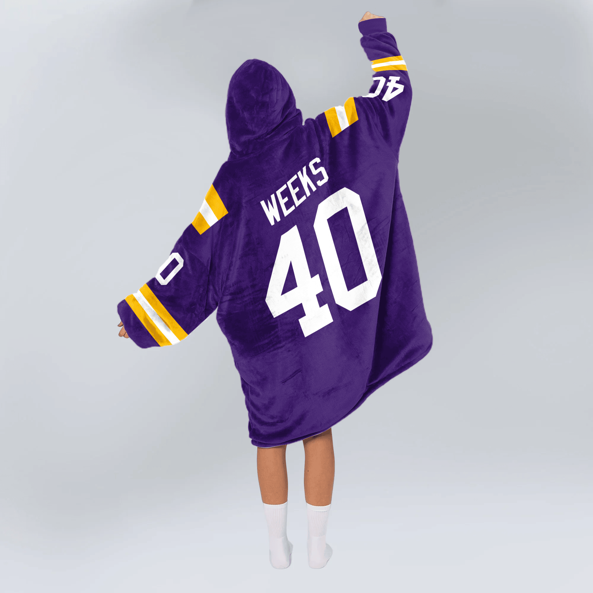 Adult W.W 40 LSU Football Unisex Blanket Hoodie
