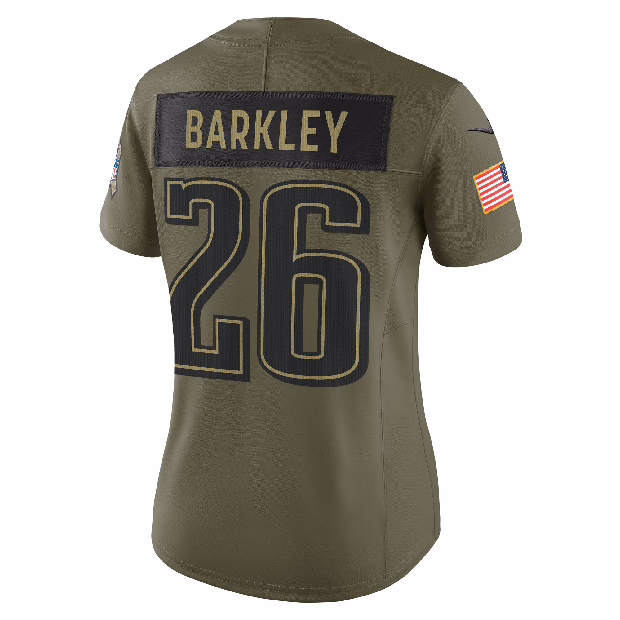 Women's Philadelphia Eagles Saquon Barkley Olive 2025 Salute to Service Limited Jersey