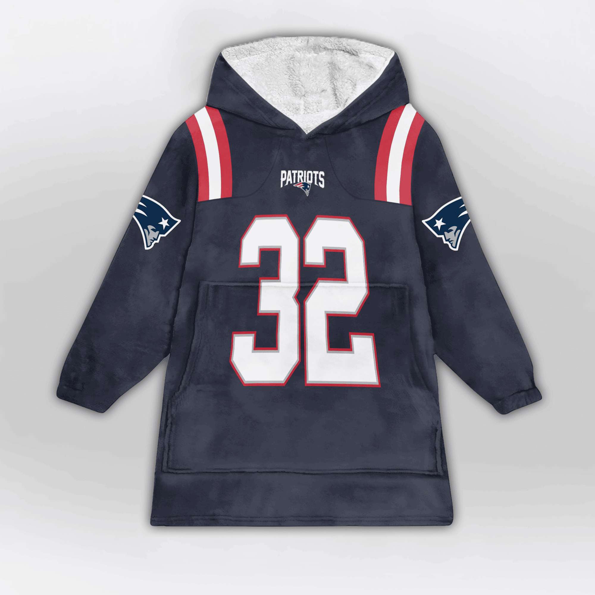Kid 32 New England Football Unisex Blanket Hoodie