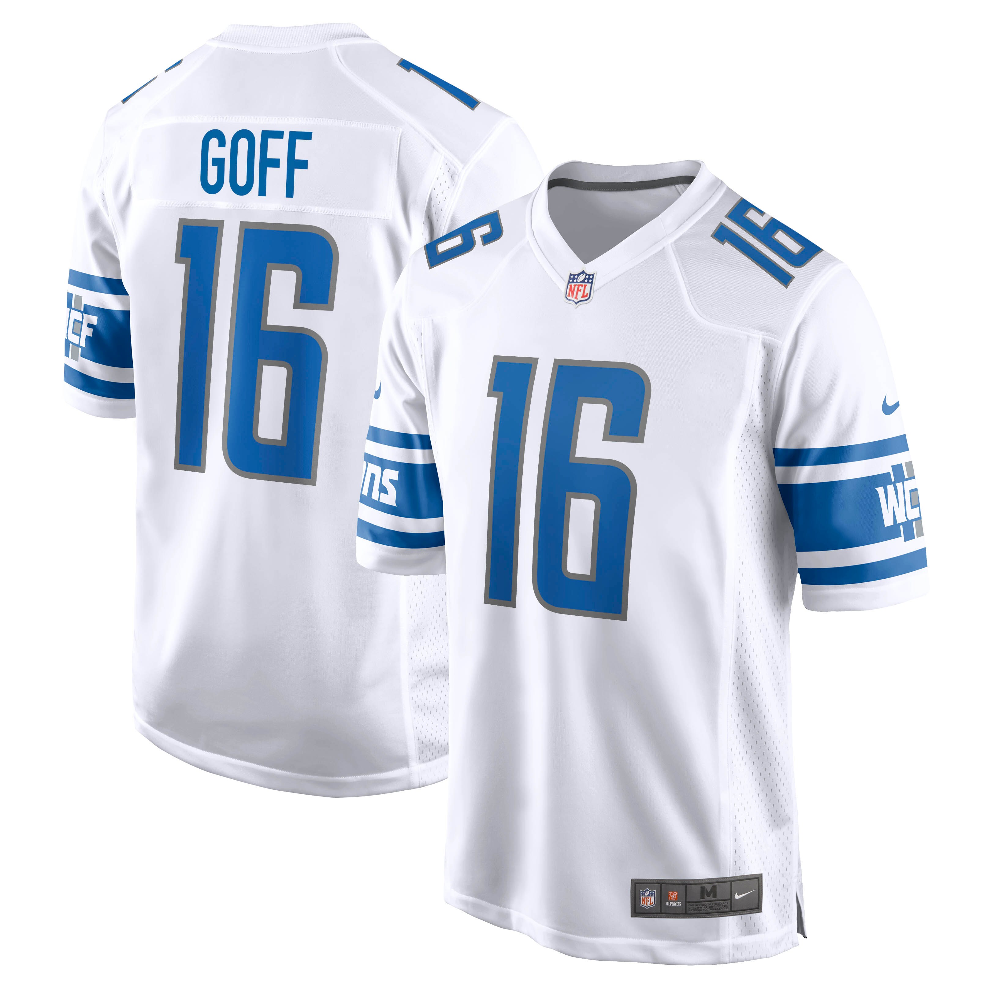 Jared Goff Detroit Lions  Game Jersey - White