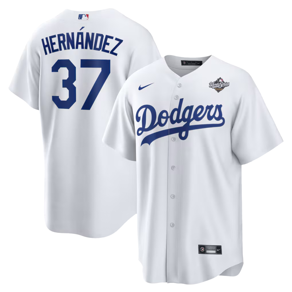 Teoscar Hernández #37 Los Angeles Dodgers 2025 World Series Home Replica Player Jersey - White