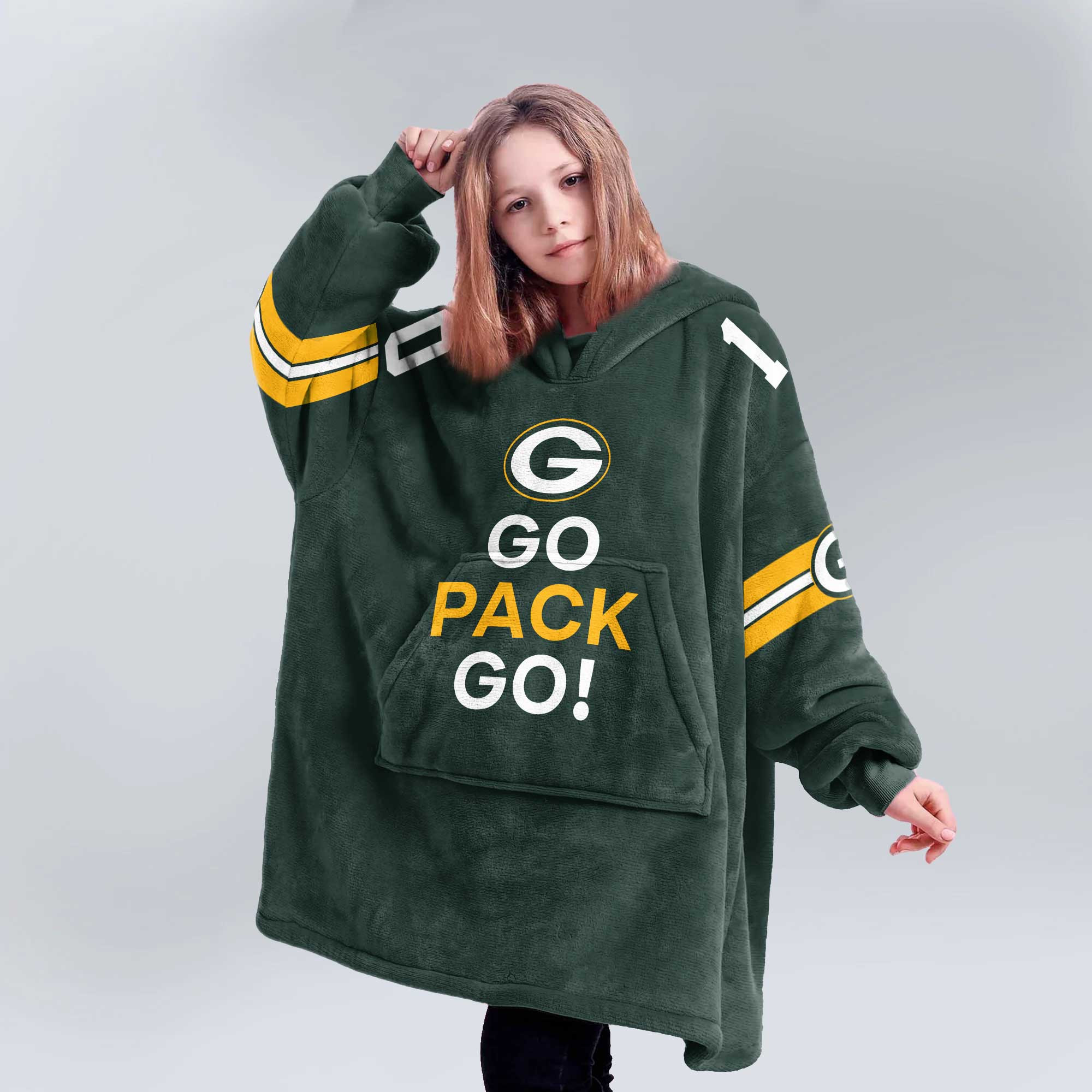 Go Pack Go! Green Bay Football Unisex Blanket Hoodie
