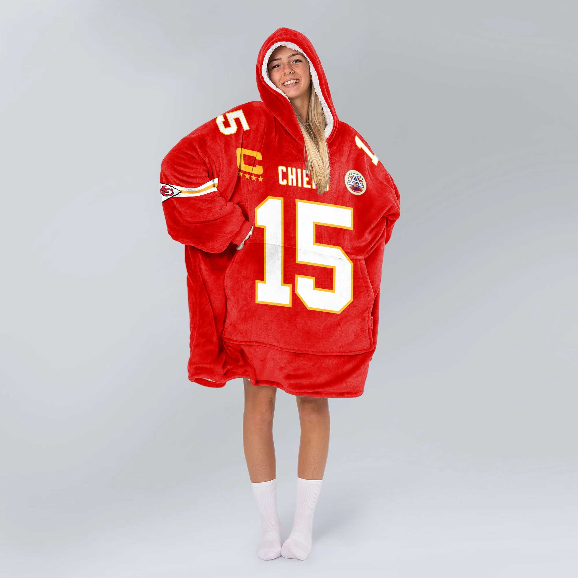 Adult PM 15 Kansas City Football Unisex Blanket Hoodie
