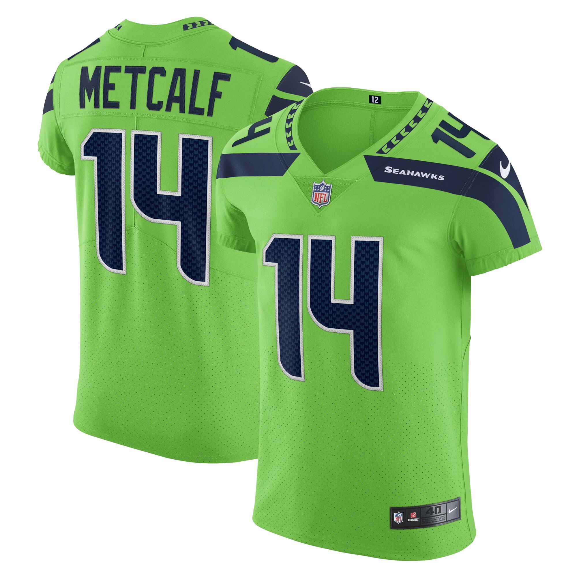DK Metcalf Seattle Seahawks Alternate Vapor Elite Player Jersey - Neon Green