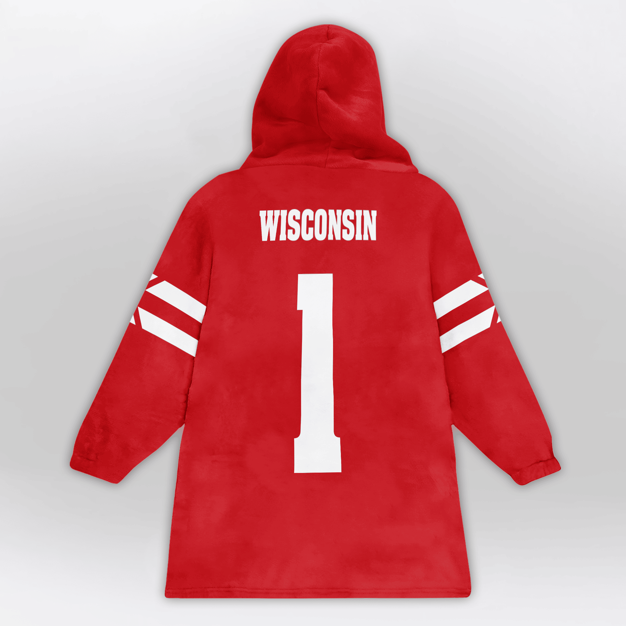Adult #1 Wisconsin Football Unisex Blanket Hoodie
