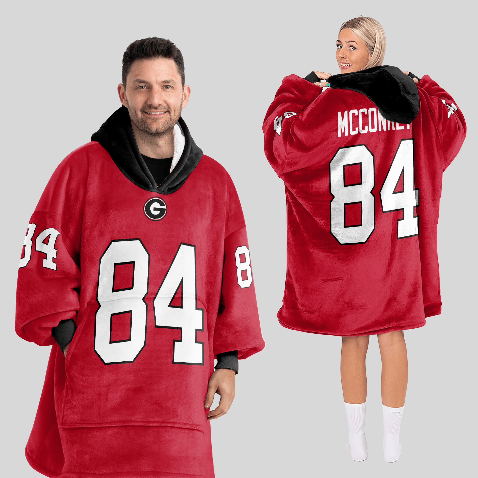 Adult L.M 84 Georgia Football Unisex Blanket Hoodie