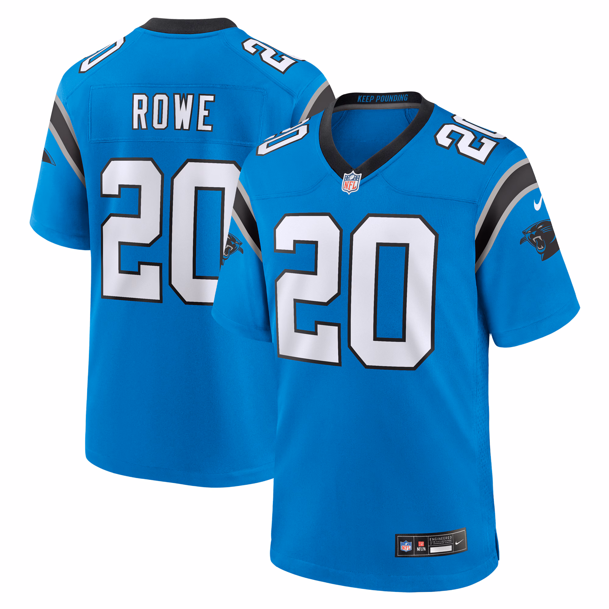Eric Rowe Carolina Panthers Game Jersey - Black