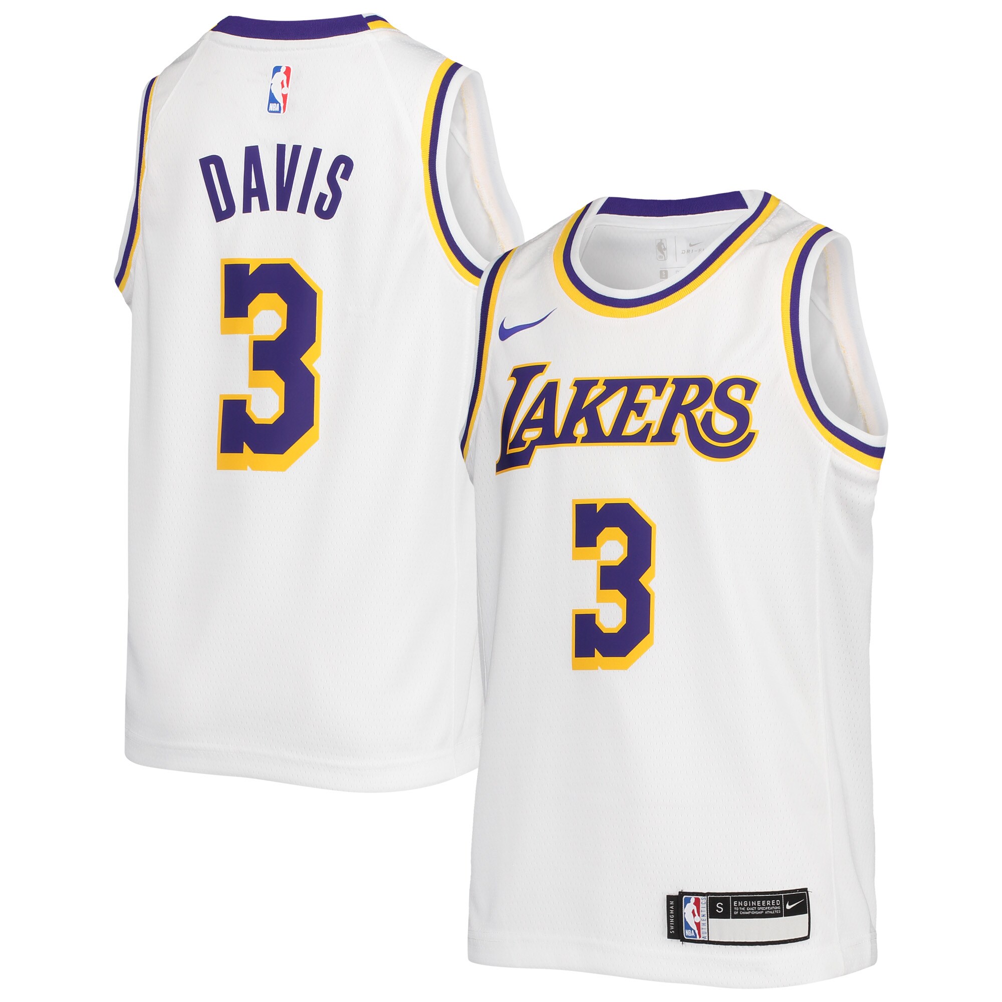 Anthony Davis Los Angeles Lakers Youth 2020/21 Swingman Jersey - Association Edition - White