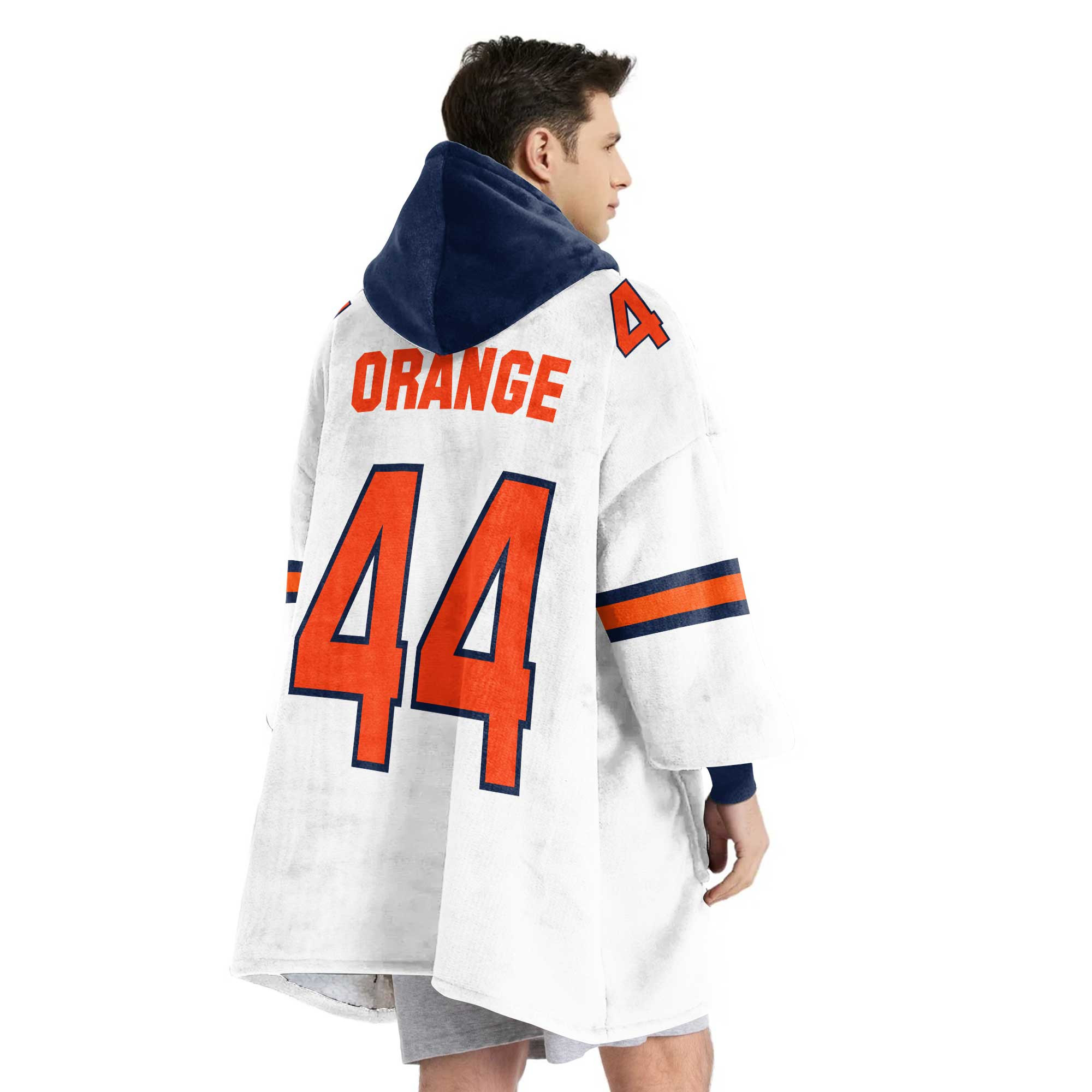 Adult #44 Navy Syracuse Football Unisex Blanket Hoodie