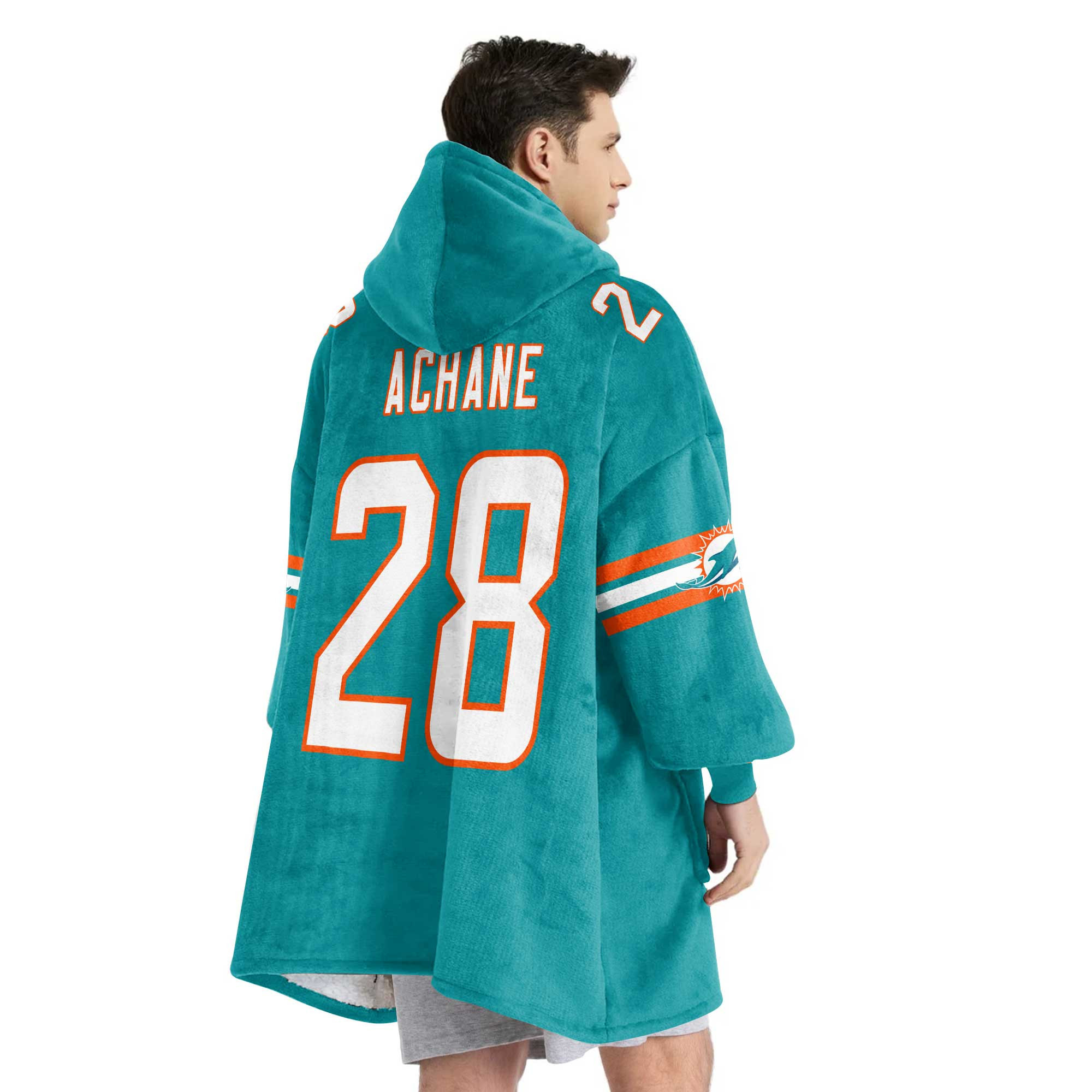 Adult 28 Miami Football Unisex Blanket Hoodie