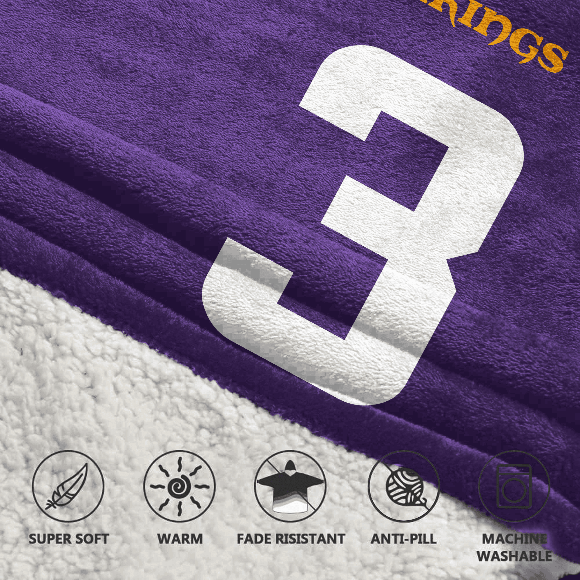 Adult 3 Minnesota Football Unisex Blanket Hoodie