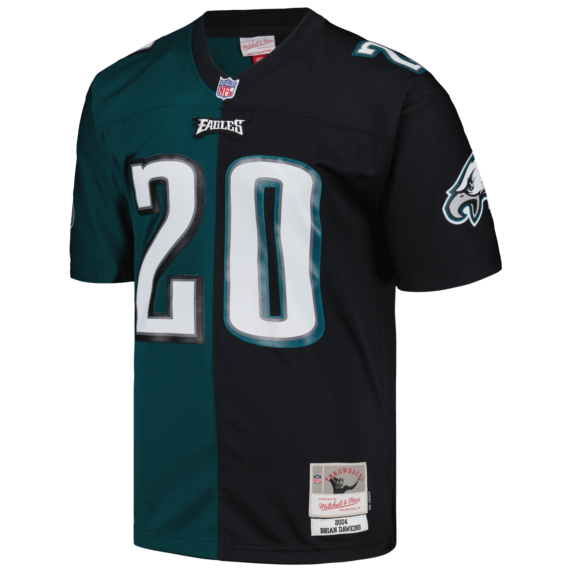 Brian Dawkins #20 Philadelphia Eagles 2004 Split Legacy Replica Jersey - Midnight Green/Black