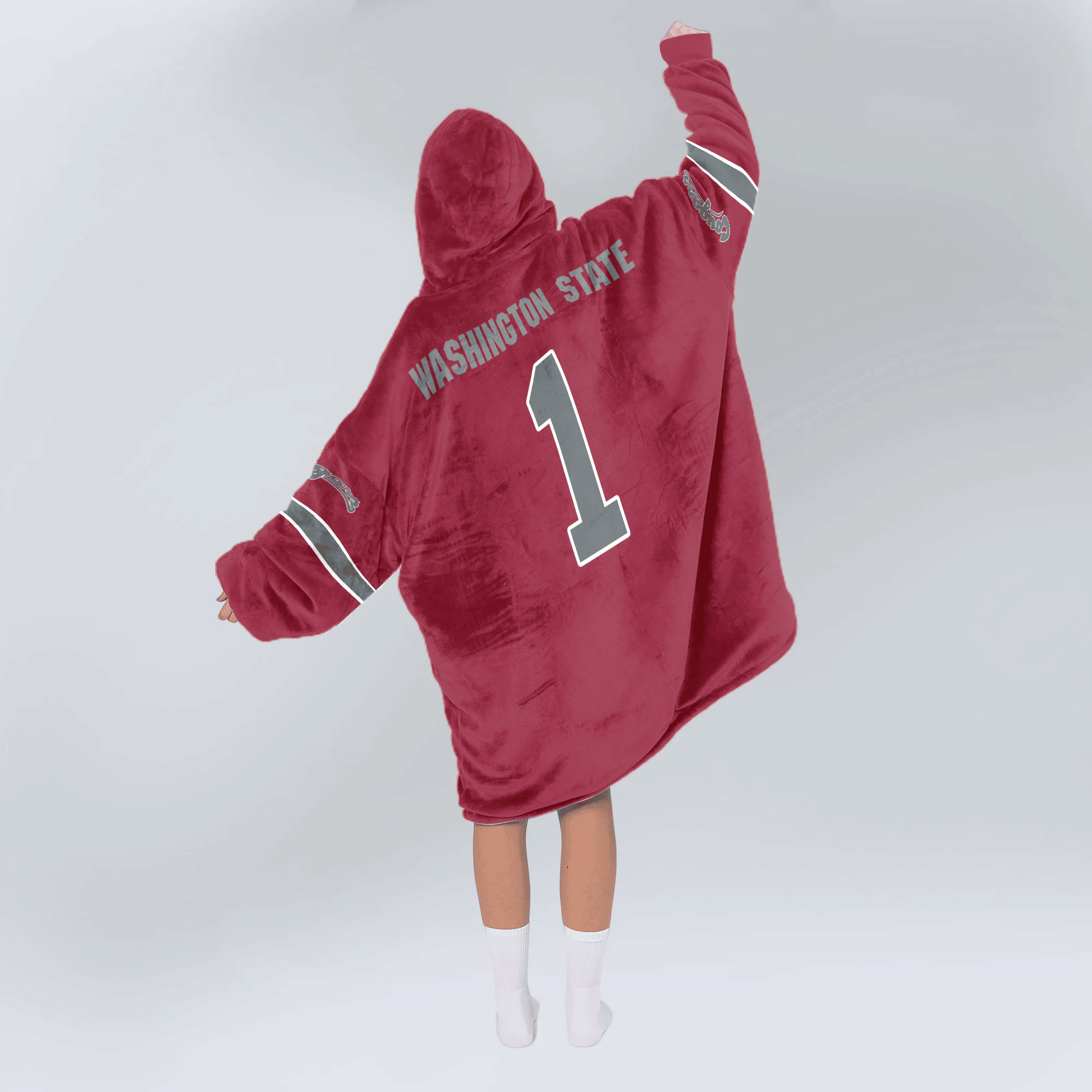 Adult #1 Washington State Football Unisex Blanket Hoodie