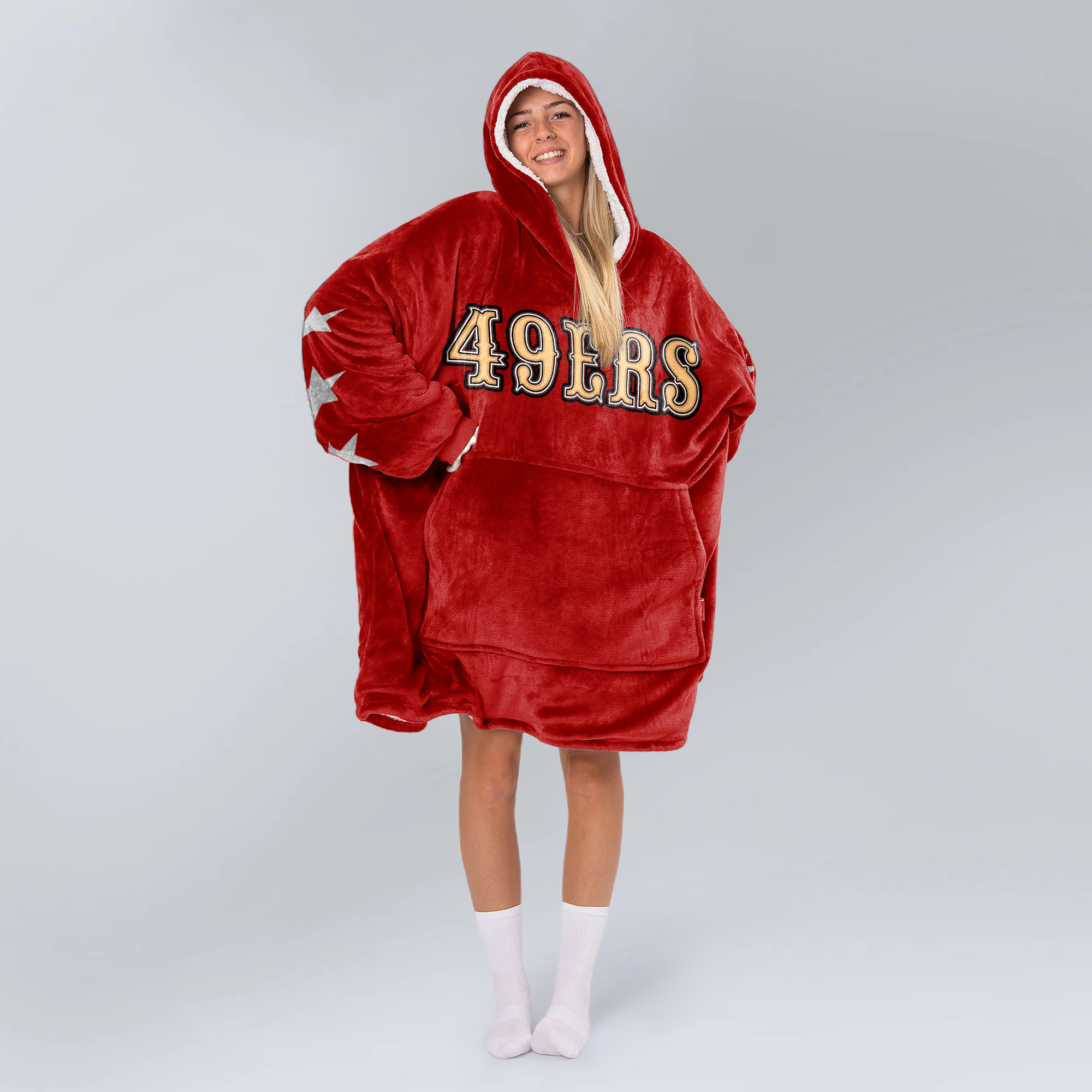 Adult San Francisco 49ers Football Unisex Blanket Hoodie