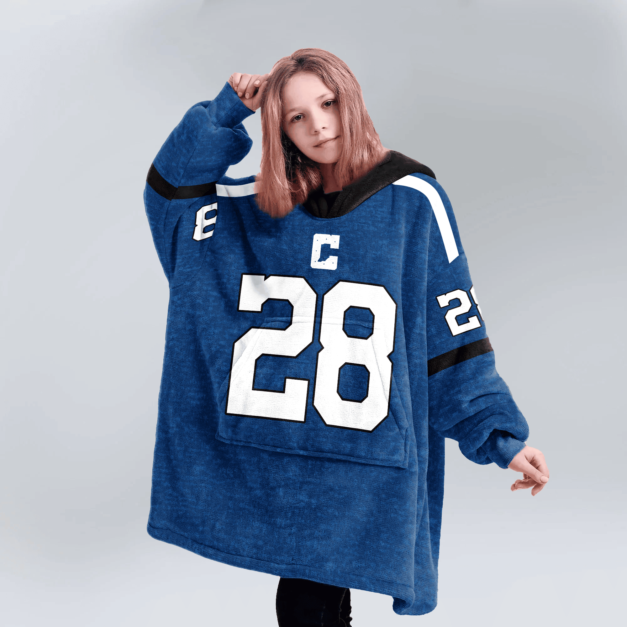 Kid 28 Indianapolis Football Unisex Blanket Hoodie