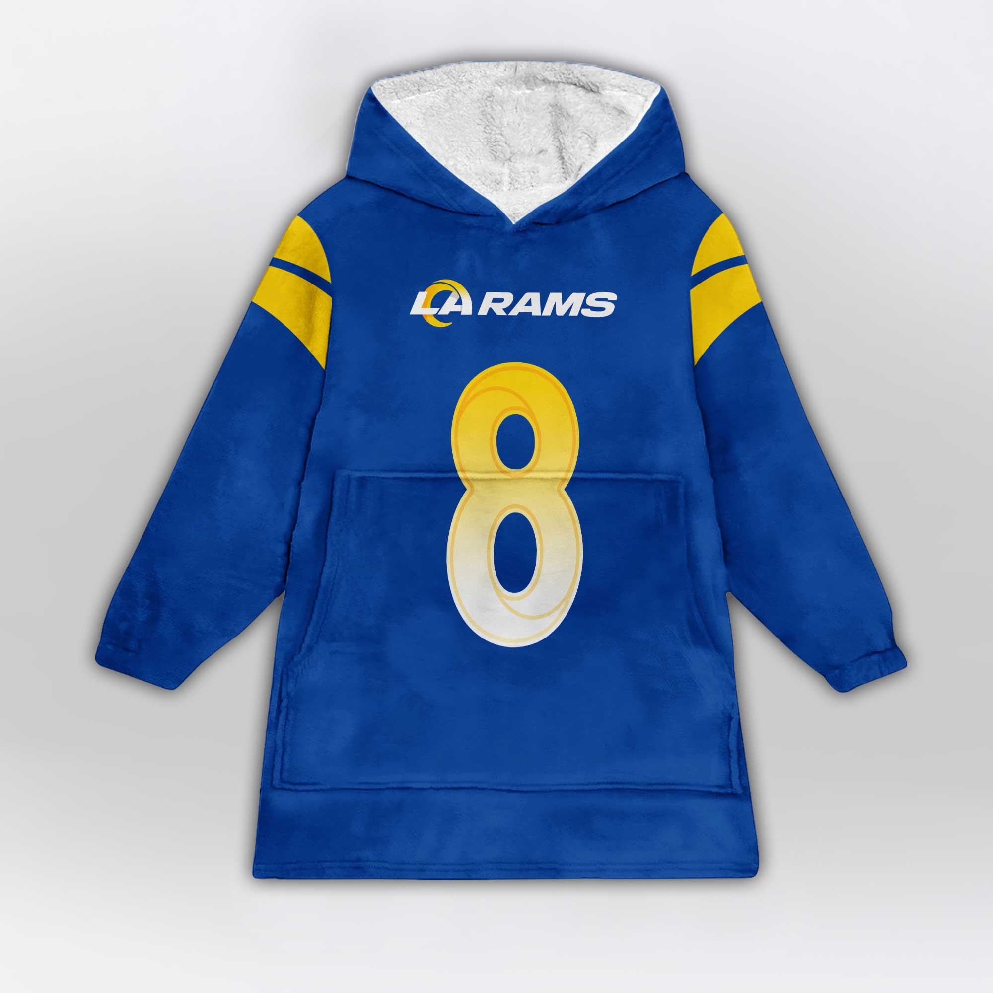 Adult J.V 8 Los Angeles R Football Unisex Blanket Hoodie