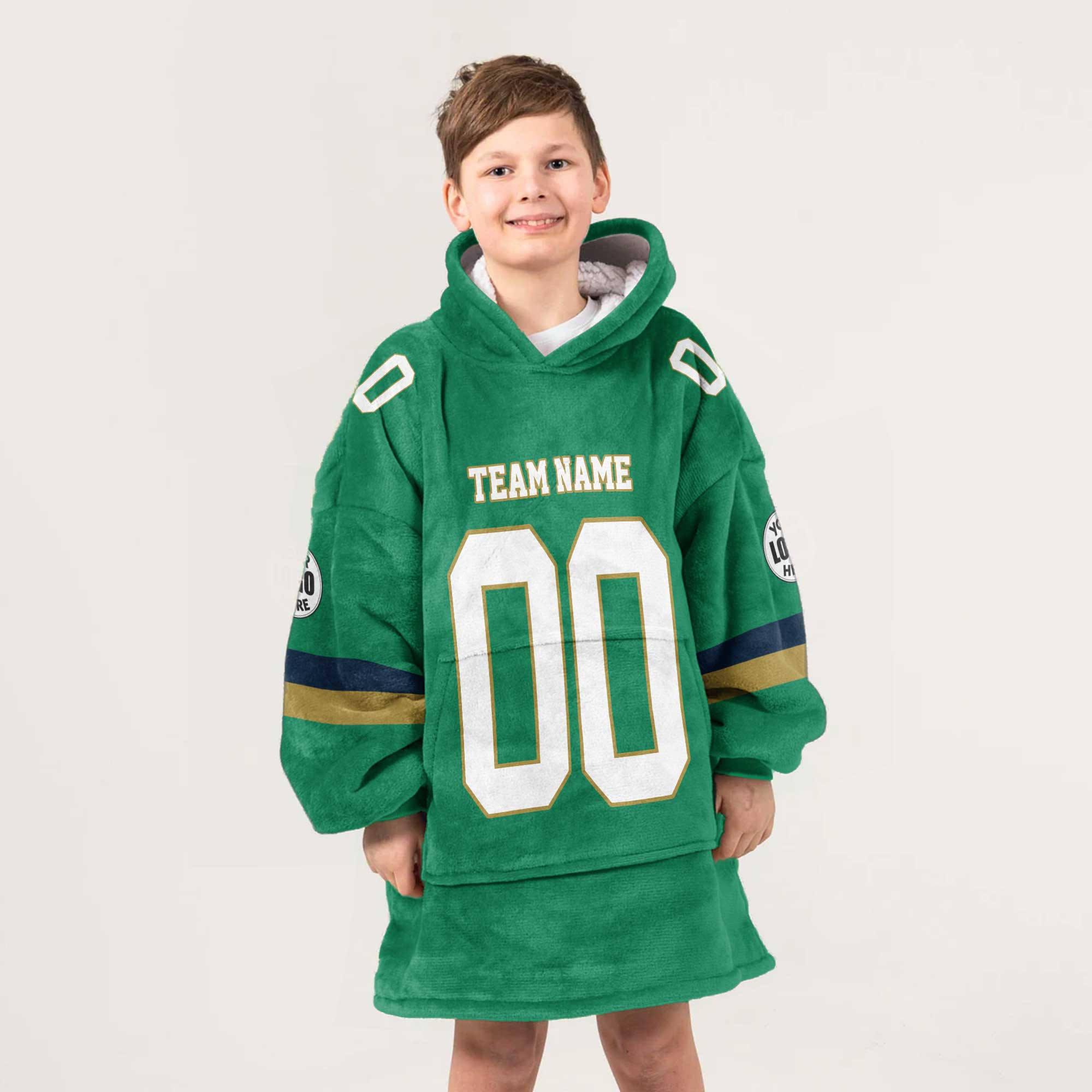 Adult Custom Blanket Hoodie Notre Dame Inspired Color