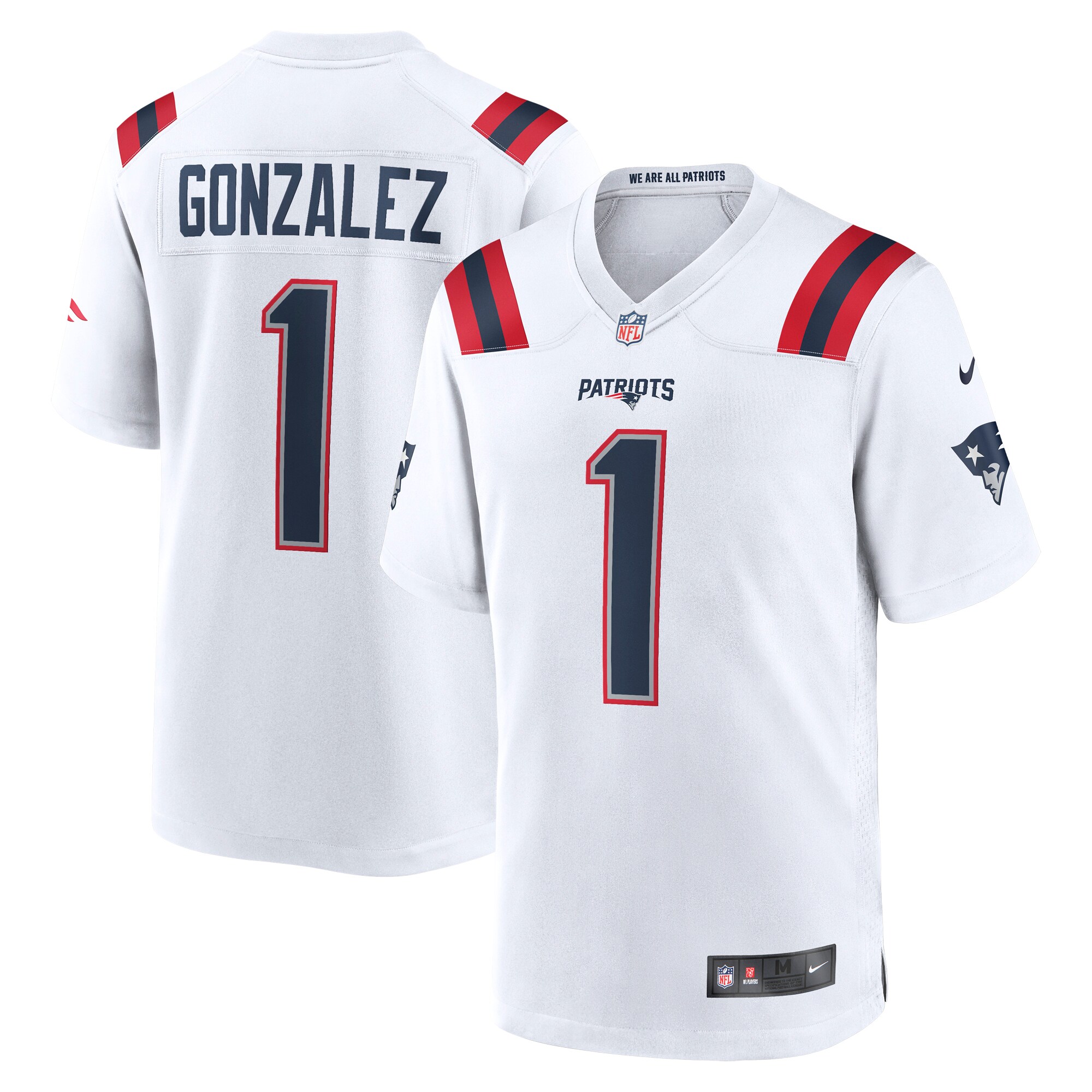 Christian Gonzalez New England Patriots  2023 NFL Draft First Round Pick Game Jersey - White