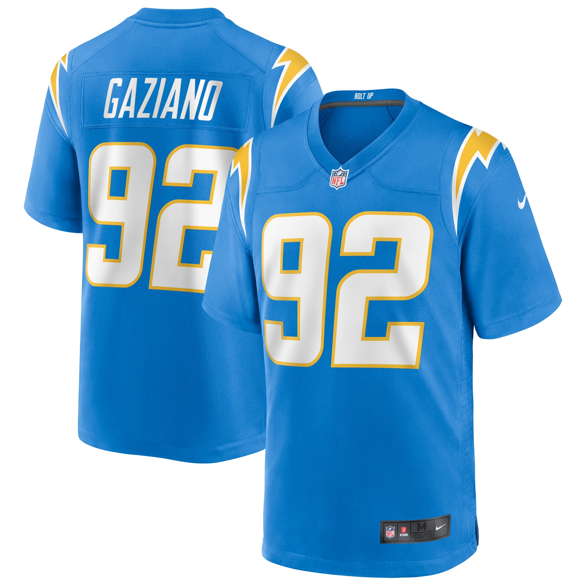 Joe Gaziano Los Angeles Chargers  Game Jersey - Powder Blue
