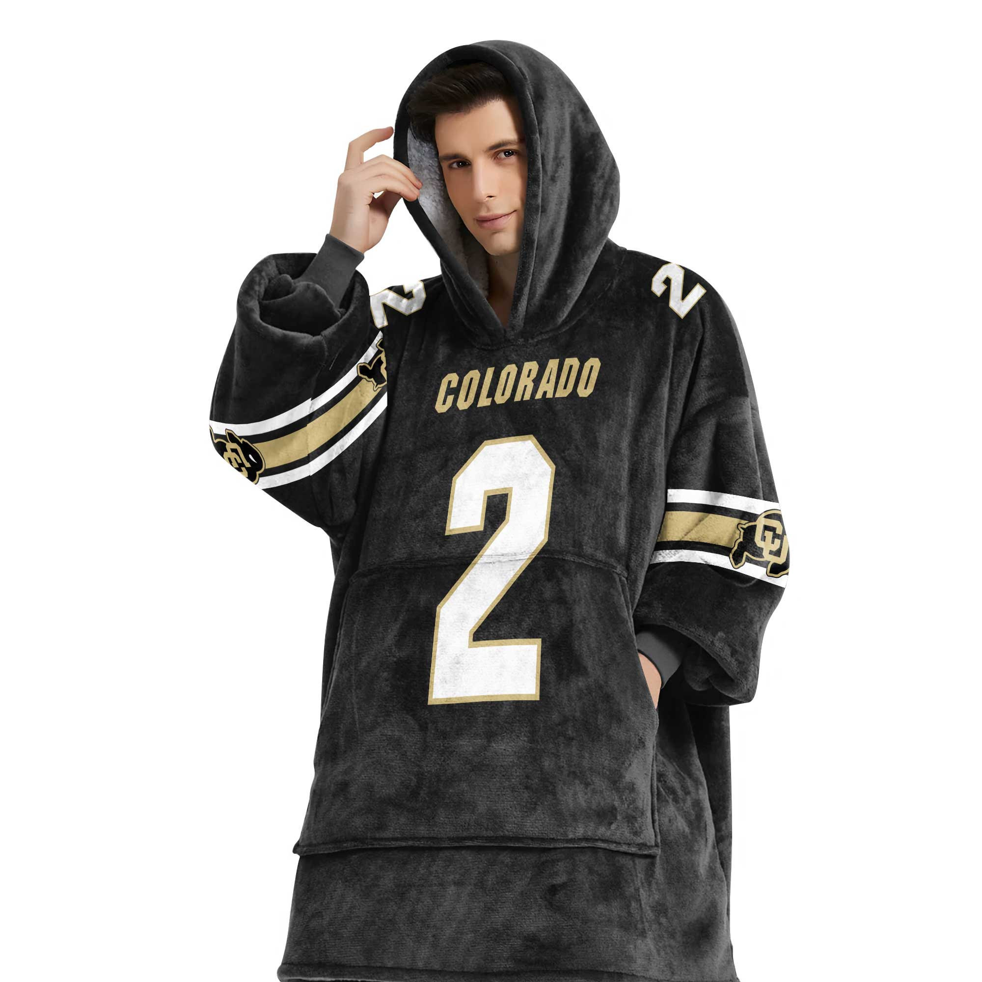 Adult 2 Colorado Football Unisex Blanket Hoodie