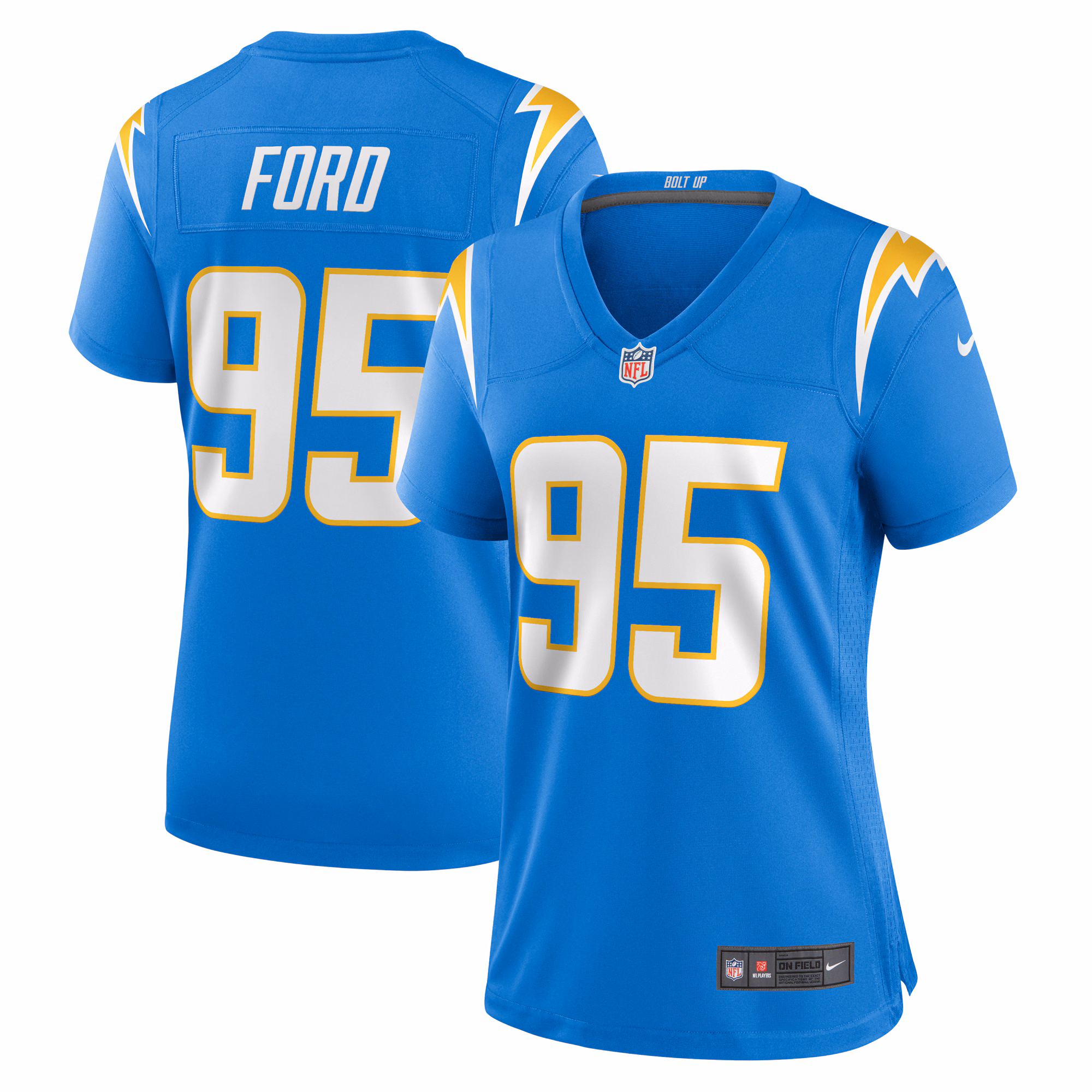 Poona Ford Los Angeles Chargers Women's Team Game Jersey -  Powder Blue