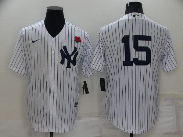 Men's  New York Yankees #15 Thurman Munson White Cool Base MLB Stitched Jersey