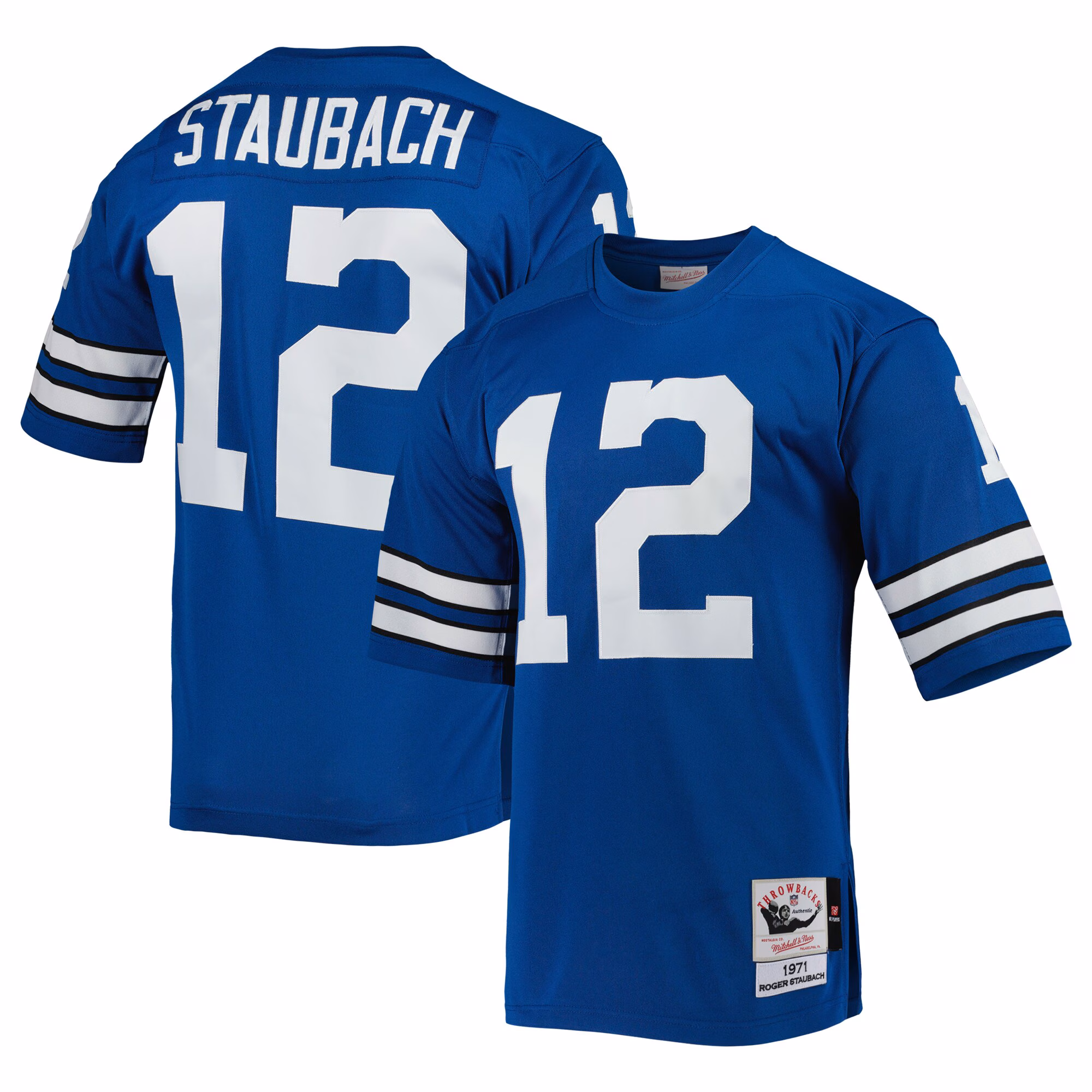 Roger Staubach Dallas Cowboys 1971 Authentic Throwback Retired Player Jersey - Royal