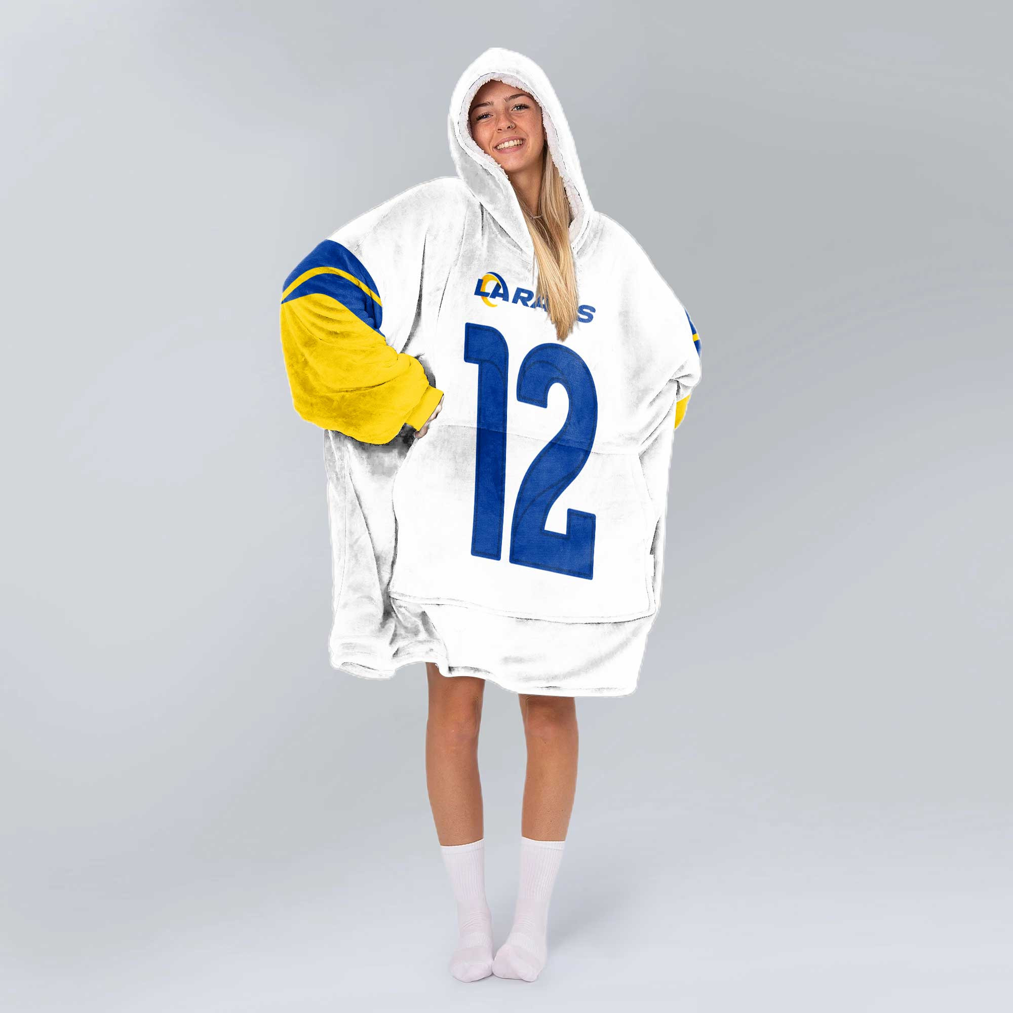 Adult P.N 12 Los Angeles R Football Unisex Blanket Hoodie