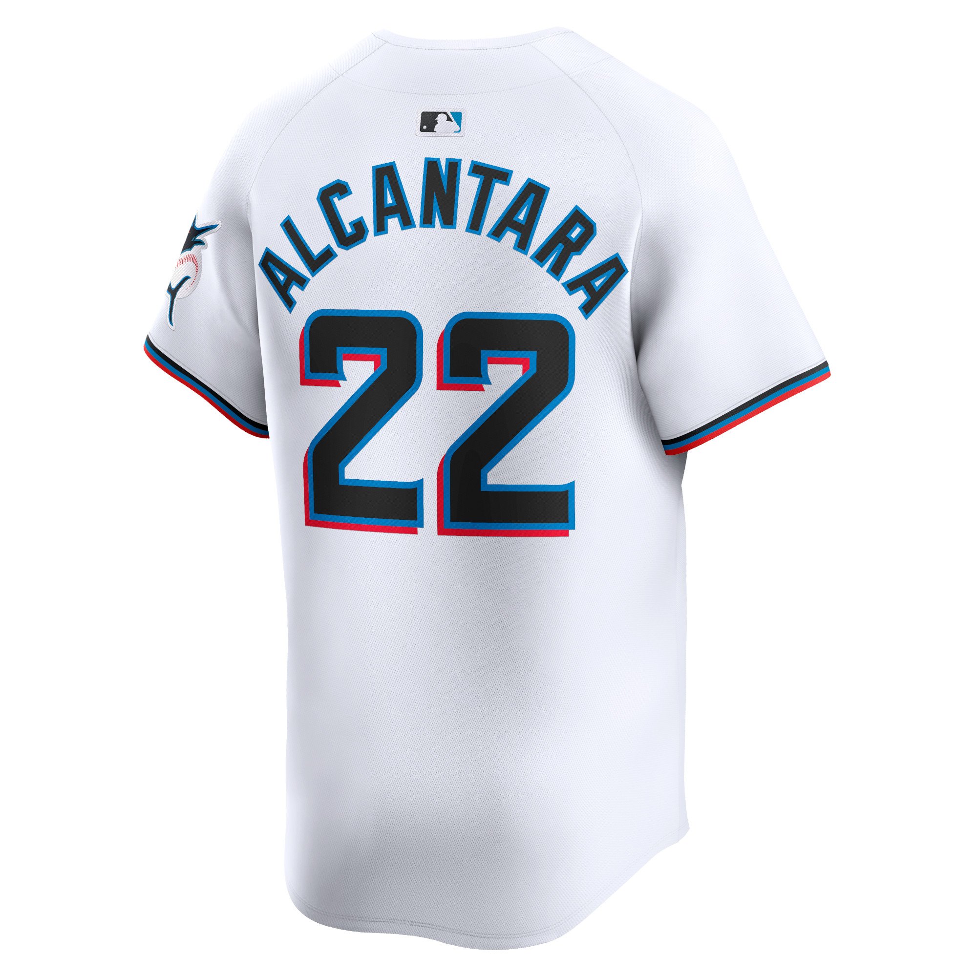 Men's Miami Marlins Sandy Alcantara  White Home Limited Player Jersey