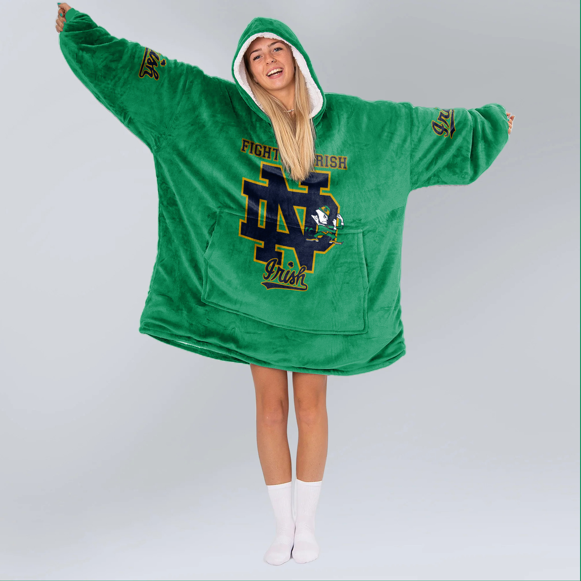 Adult Notre Dame Football Unisex Blanket Hoodie