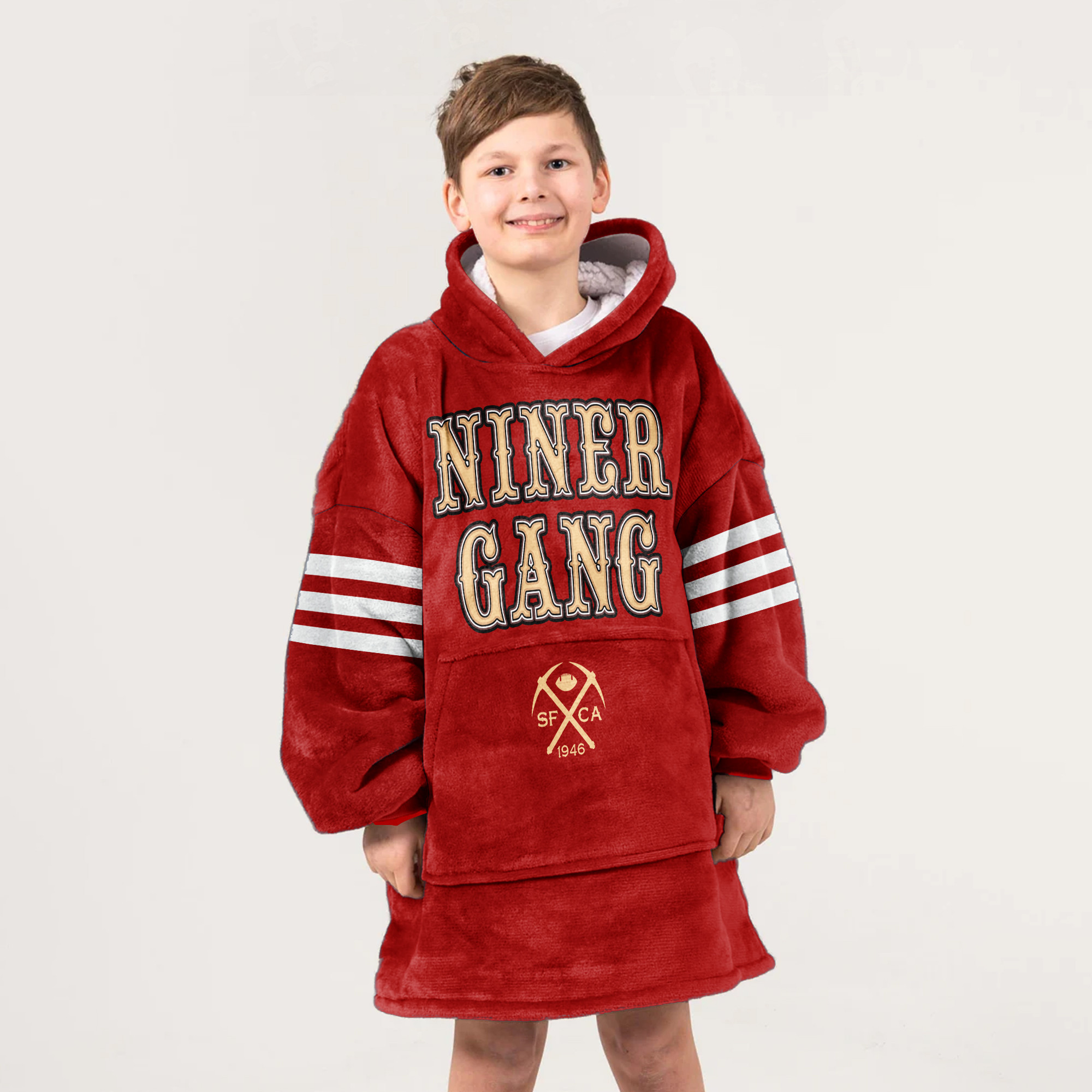 Adult 13 San Francisco 49ers Football Unisex Blanket Hoodie