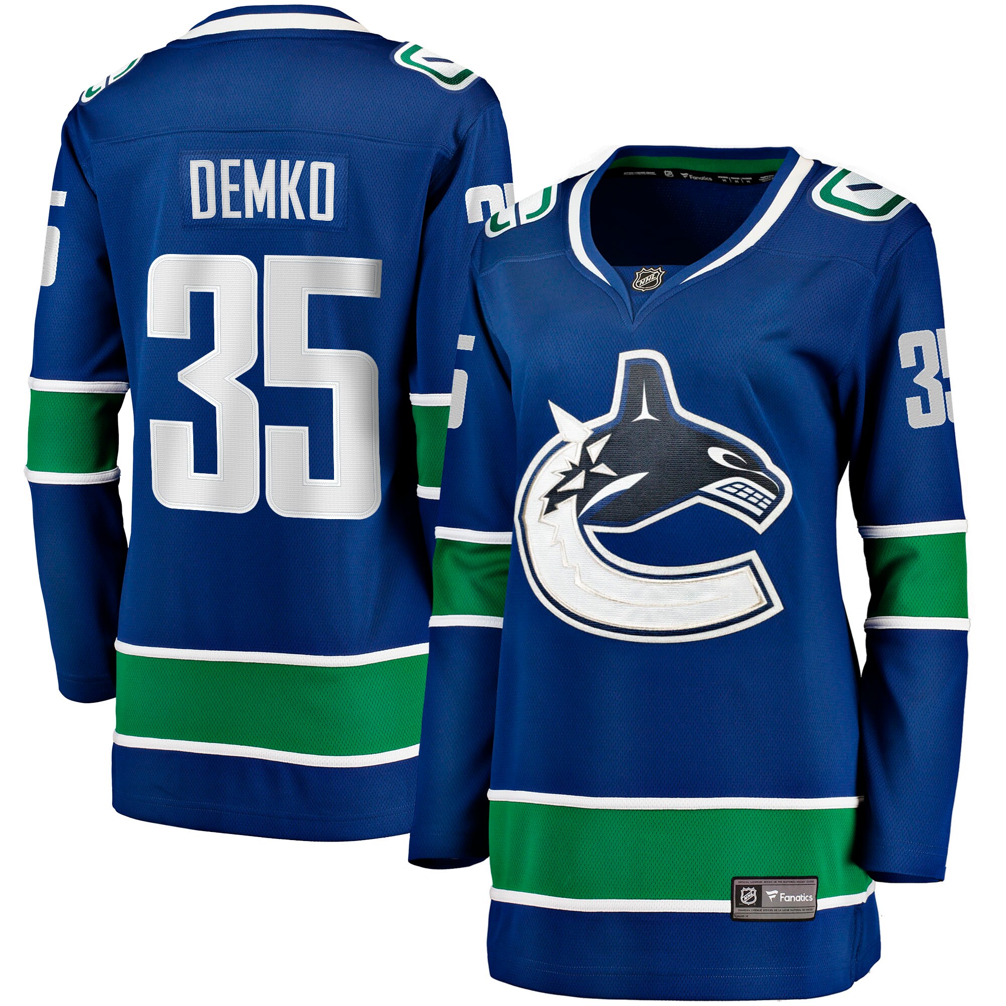 Thatcher Demko Vancouver Canucks Women's Home Breakaway Jersey - Blue