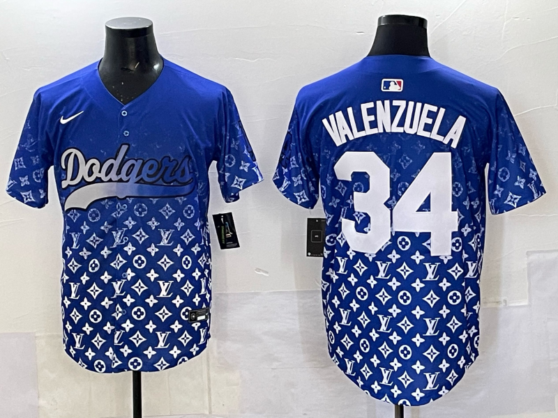 Men's #34 Fernando Valenzuela Los Angeles Dodgers 2025 Custom Cool Jersey