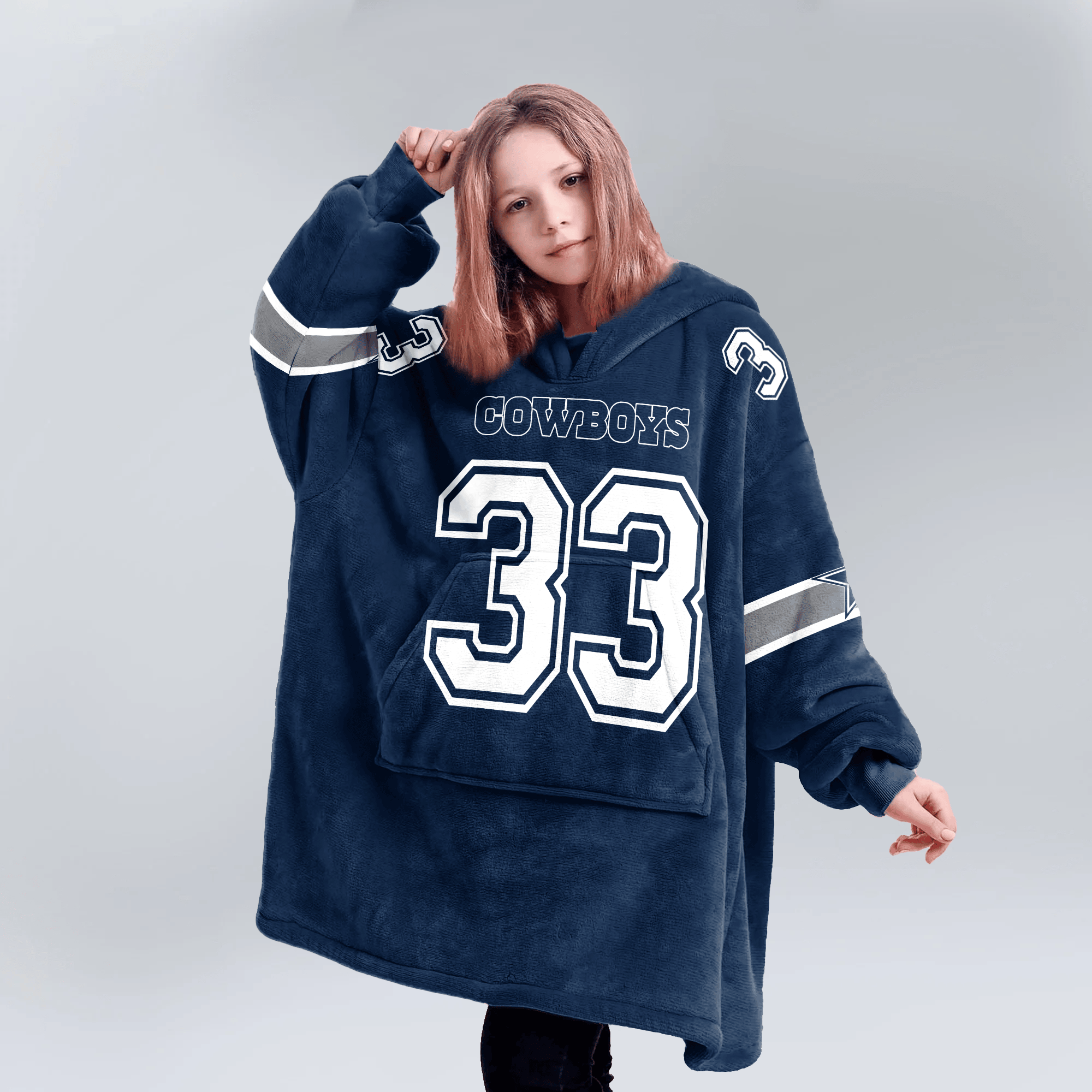 Kid J.W 33 Dallas Football Unisex Blanket Hoodie