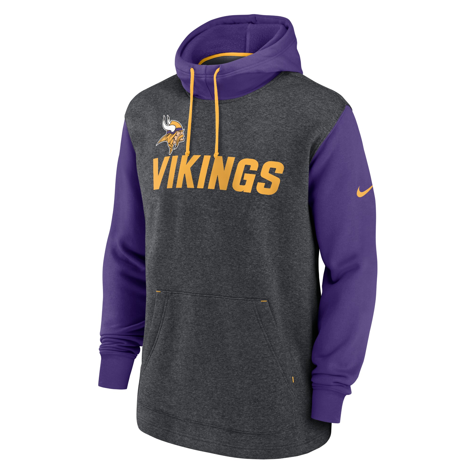 Minnesota Vikings Surrey Legacy Pullover Hoodie - Heathered Charcoal/Purple