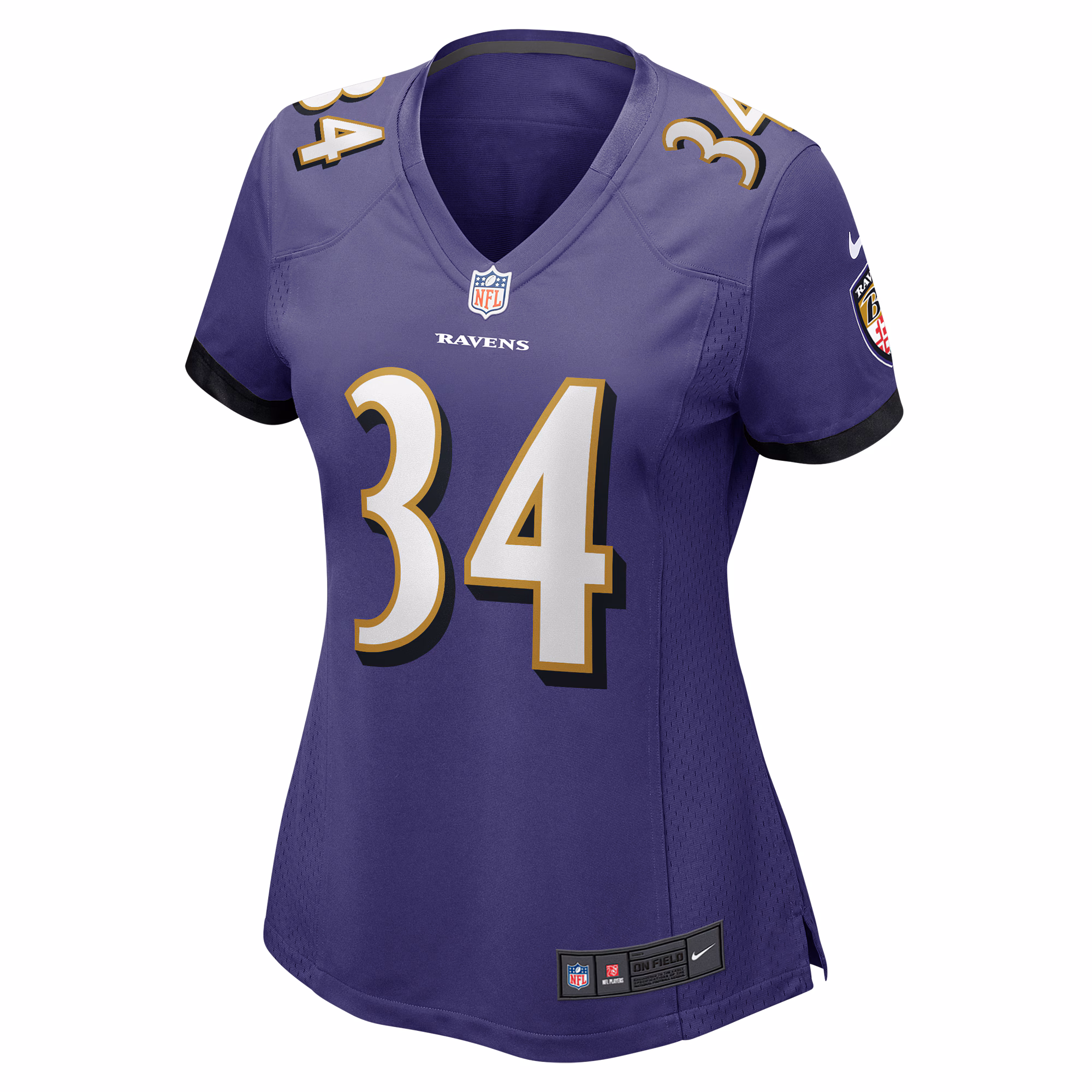 Keaton Mitchell Baltimore Ravens Women's  Game Jersey -  Purple