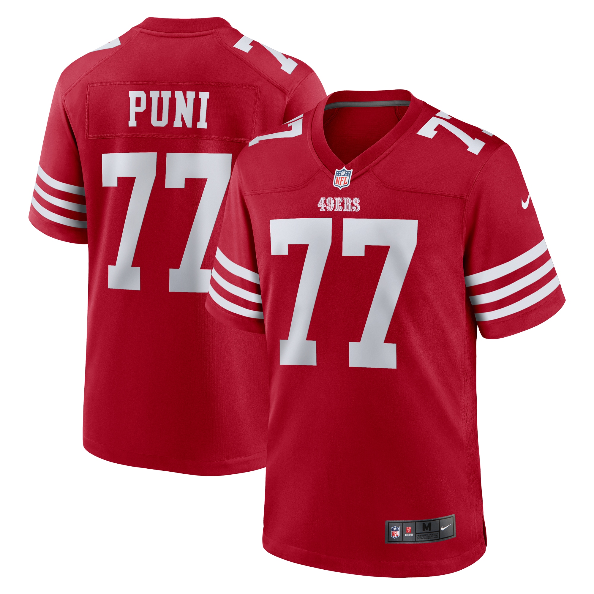 Dominick Puni San Francisco 49ers Team Game Jersey -  Scarlet