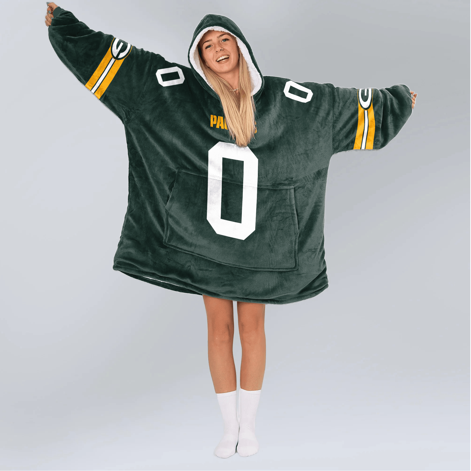 Adult 0 Green Bay Football Unisex Blanket Hoodie