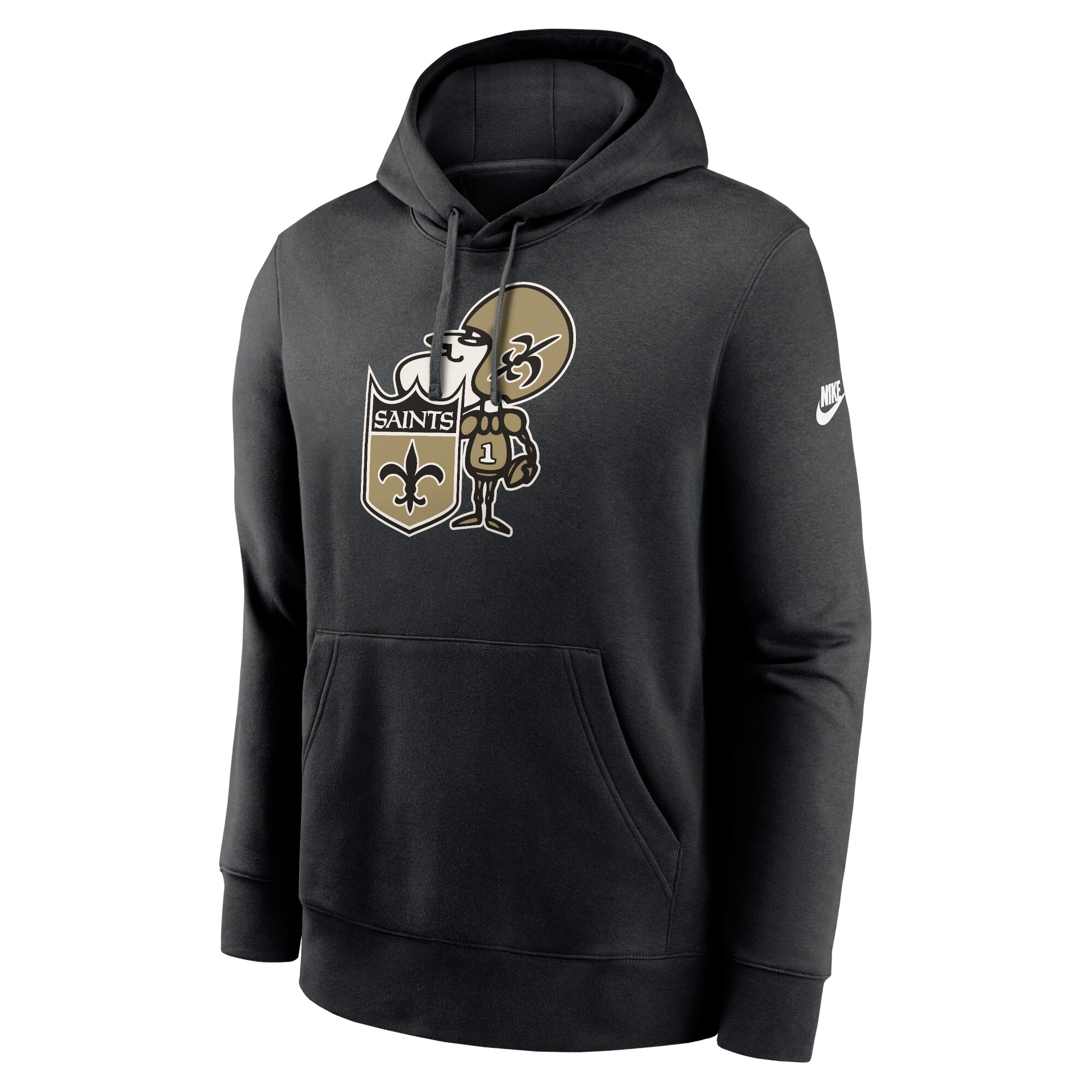 New Orleans Saints Rewind Club Logo Pullover Hoodie - Black