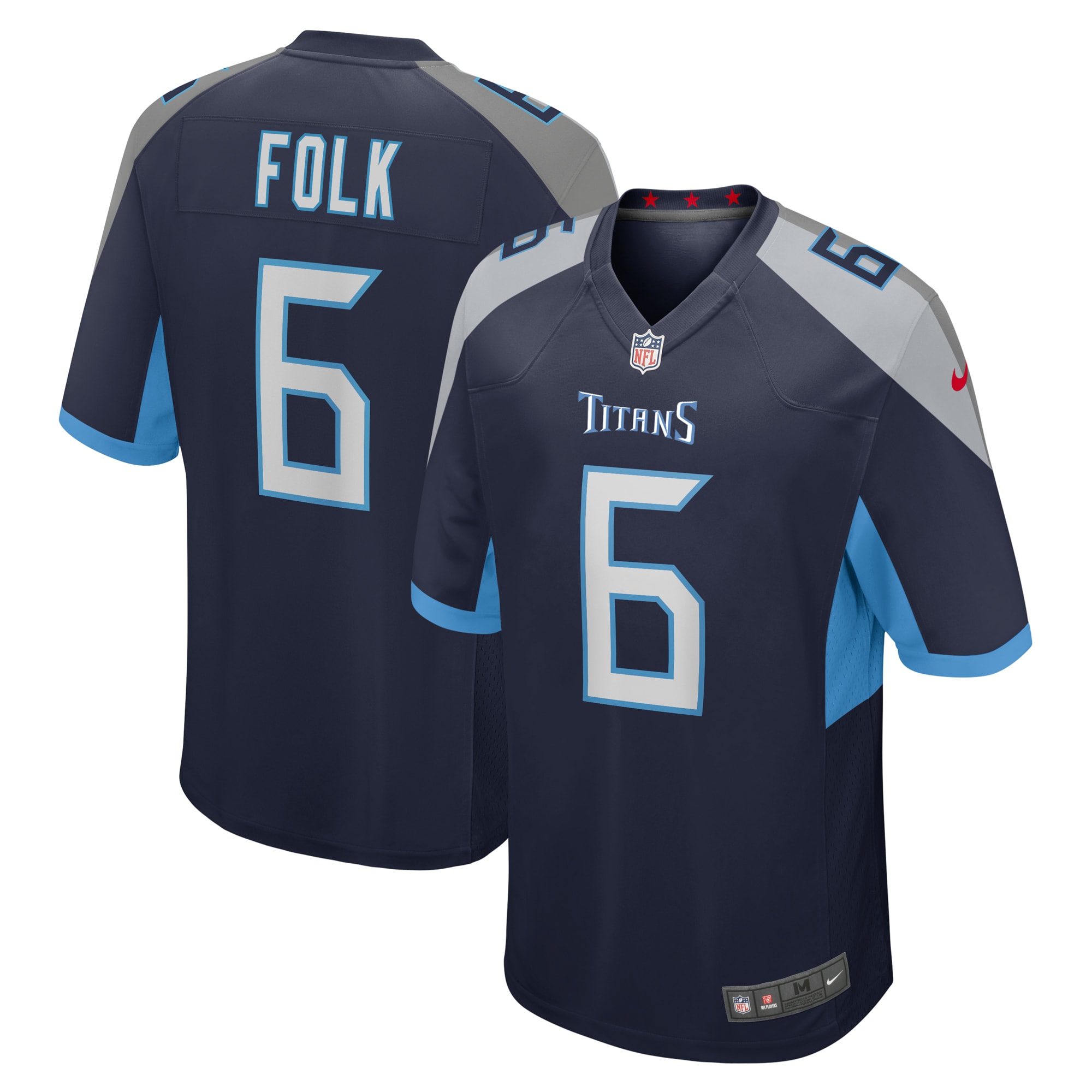 Nick Folk Tennessee Titans Team Game Jersey -  Navy