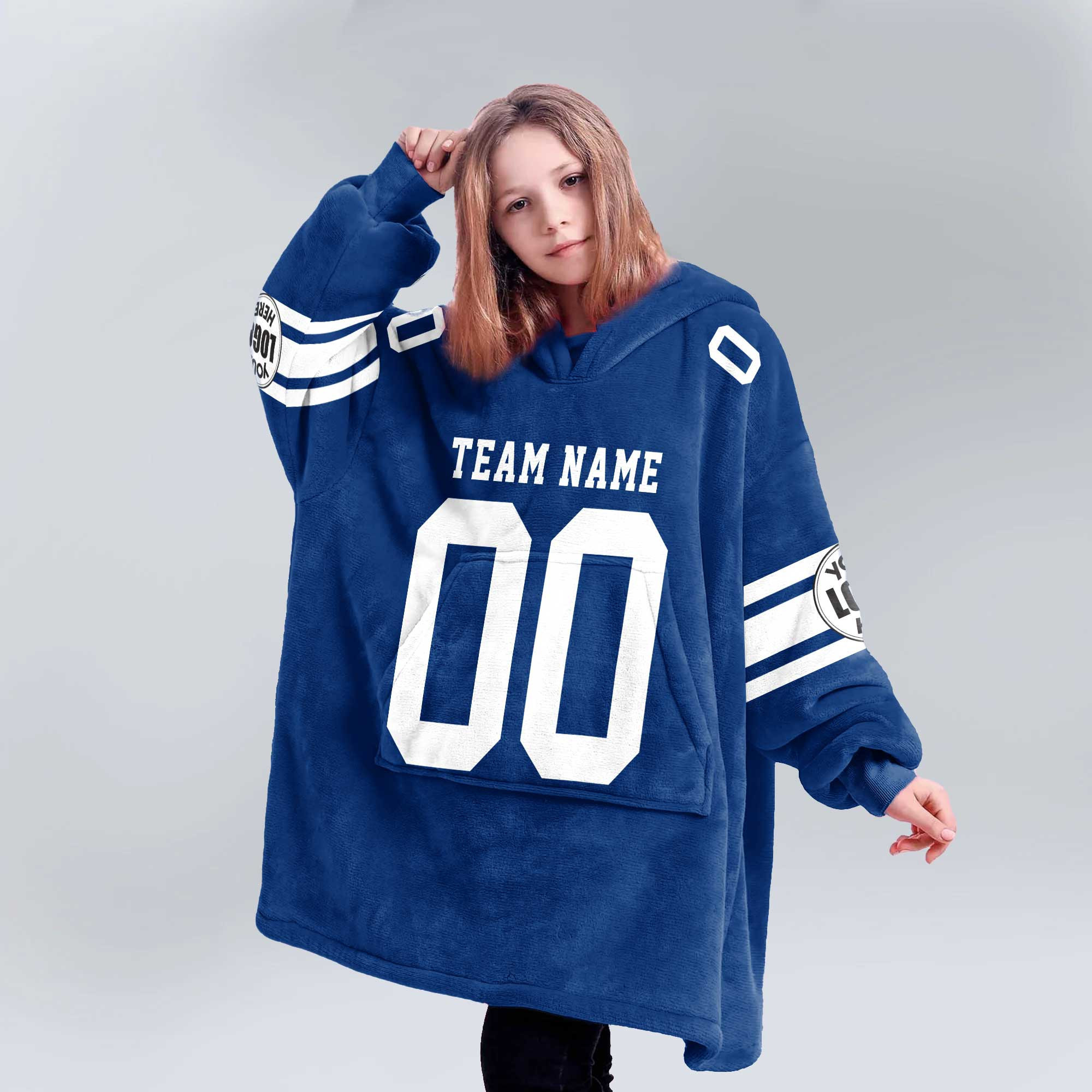 Adult Custom Blanket Hoodie BYU Inspired Color