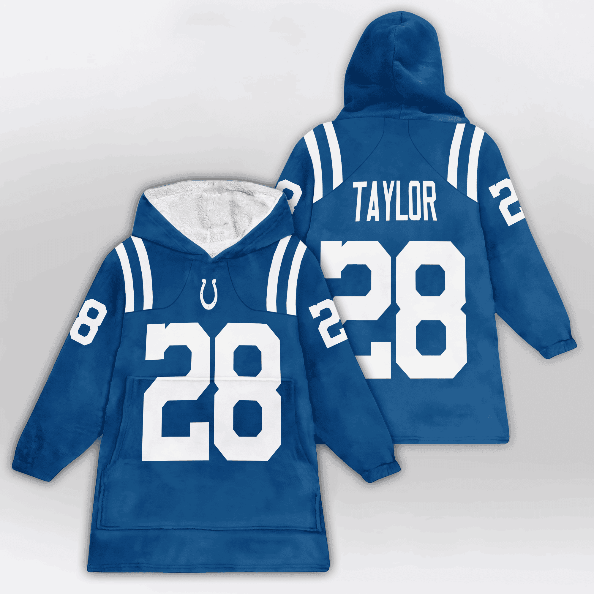 Adult 28 Indianapolis Football Unisex Blanket Hoodie