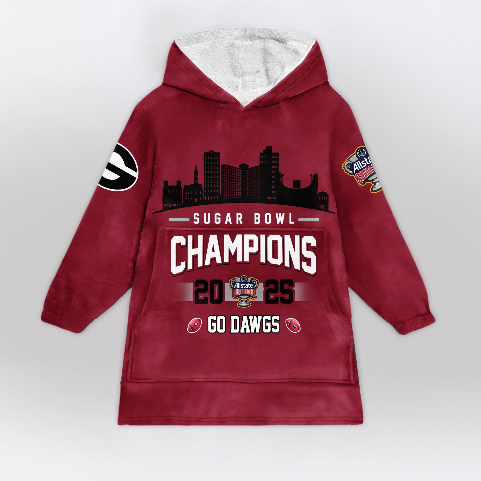 Adult Champions Georgia Football Unisex Blanket Hoodie