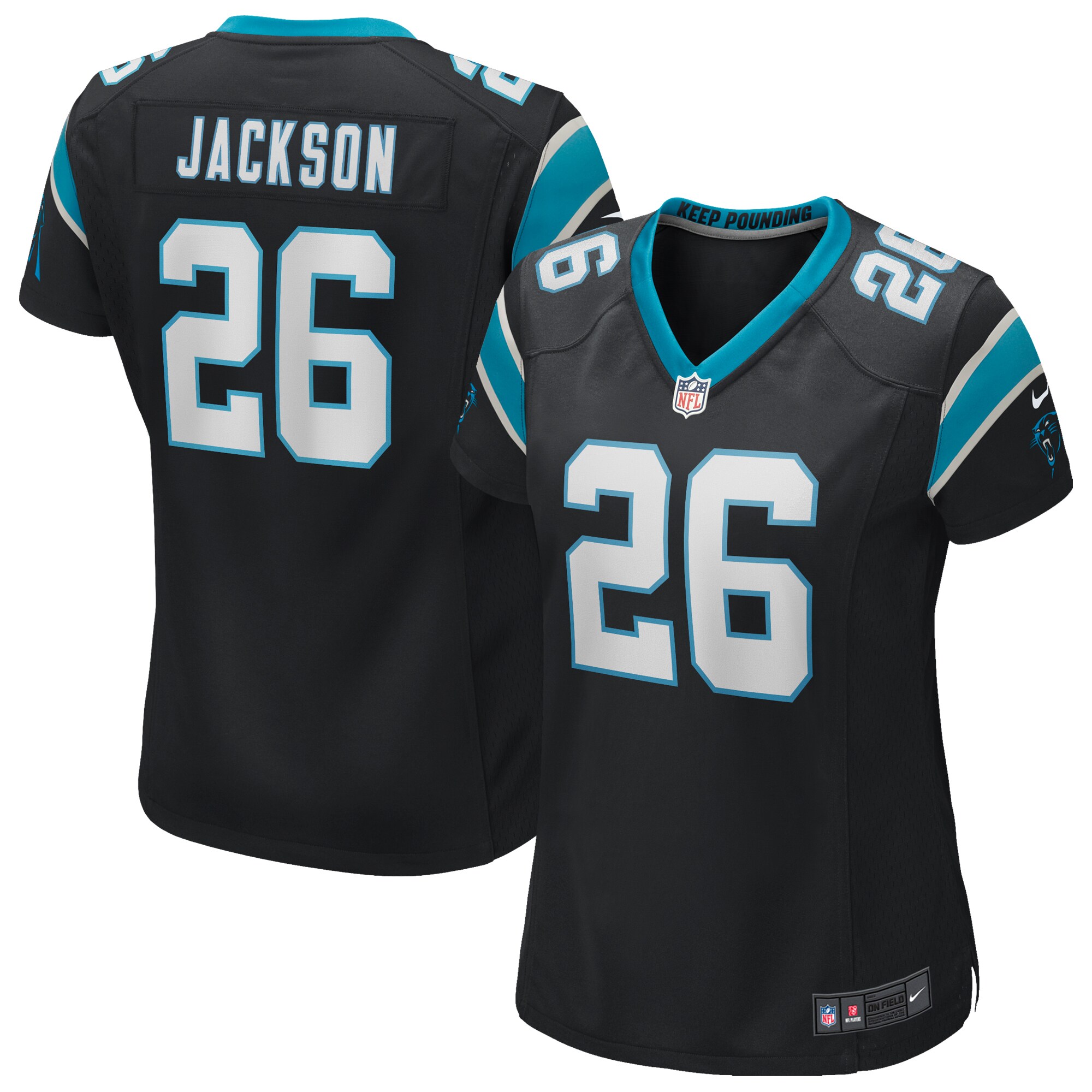 Donte Jackson Carolina Panthers  Women's Game Jersey - Black